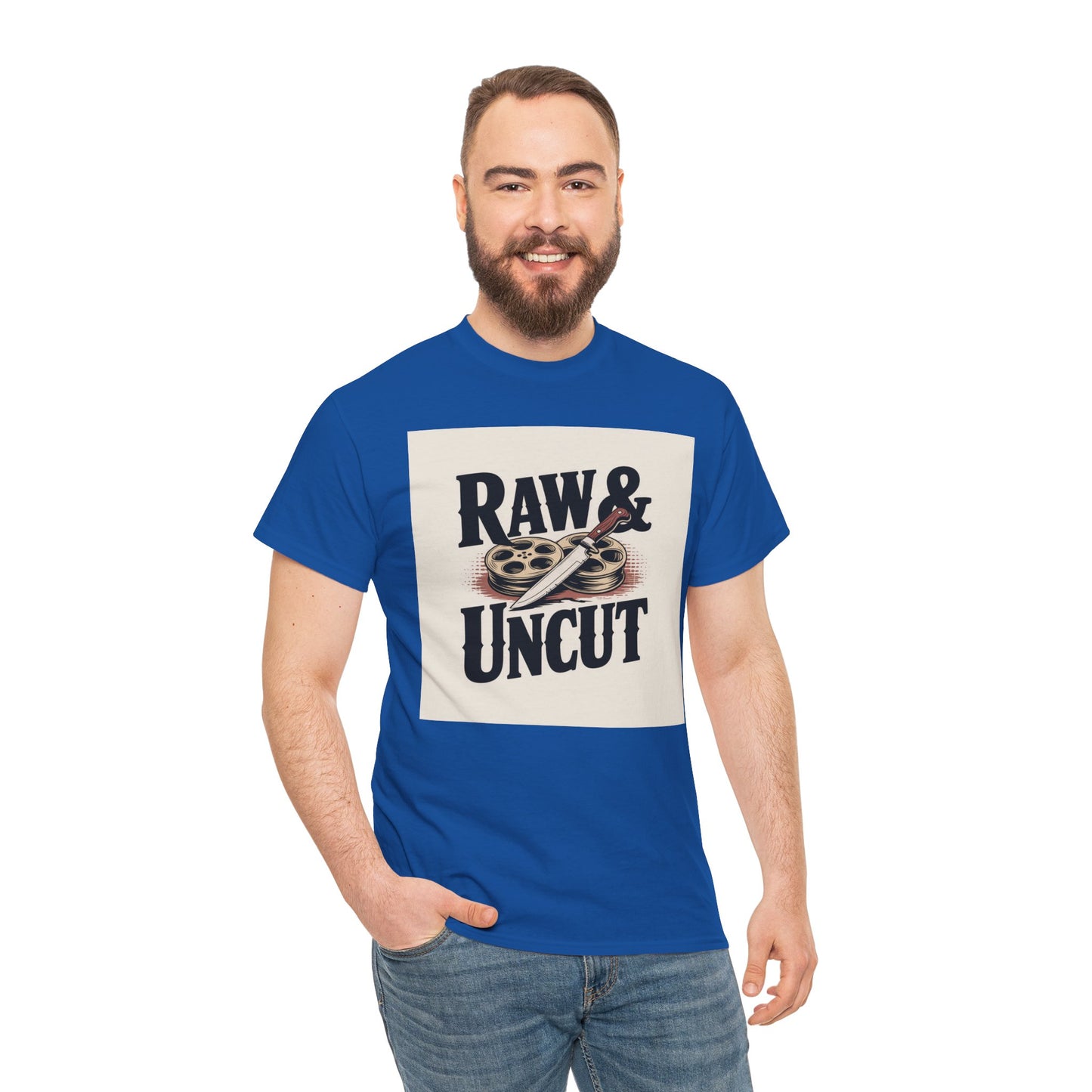 Raw & Uncut Graphic Tee — Vintage Film Reel Movie Lover T-Shirt
