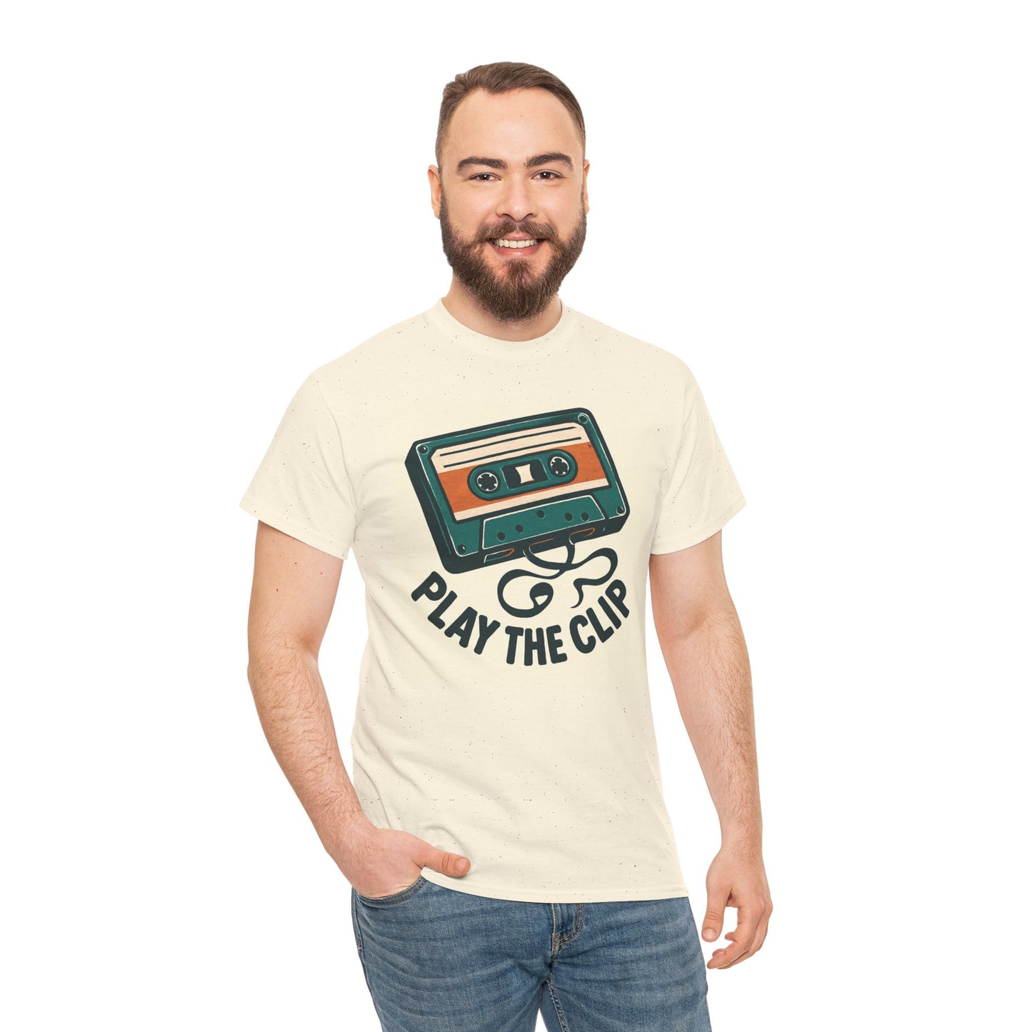 Cassette Tape 'Play the Clip' T-Shirt — Retro Music Tee Printify