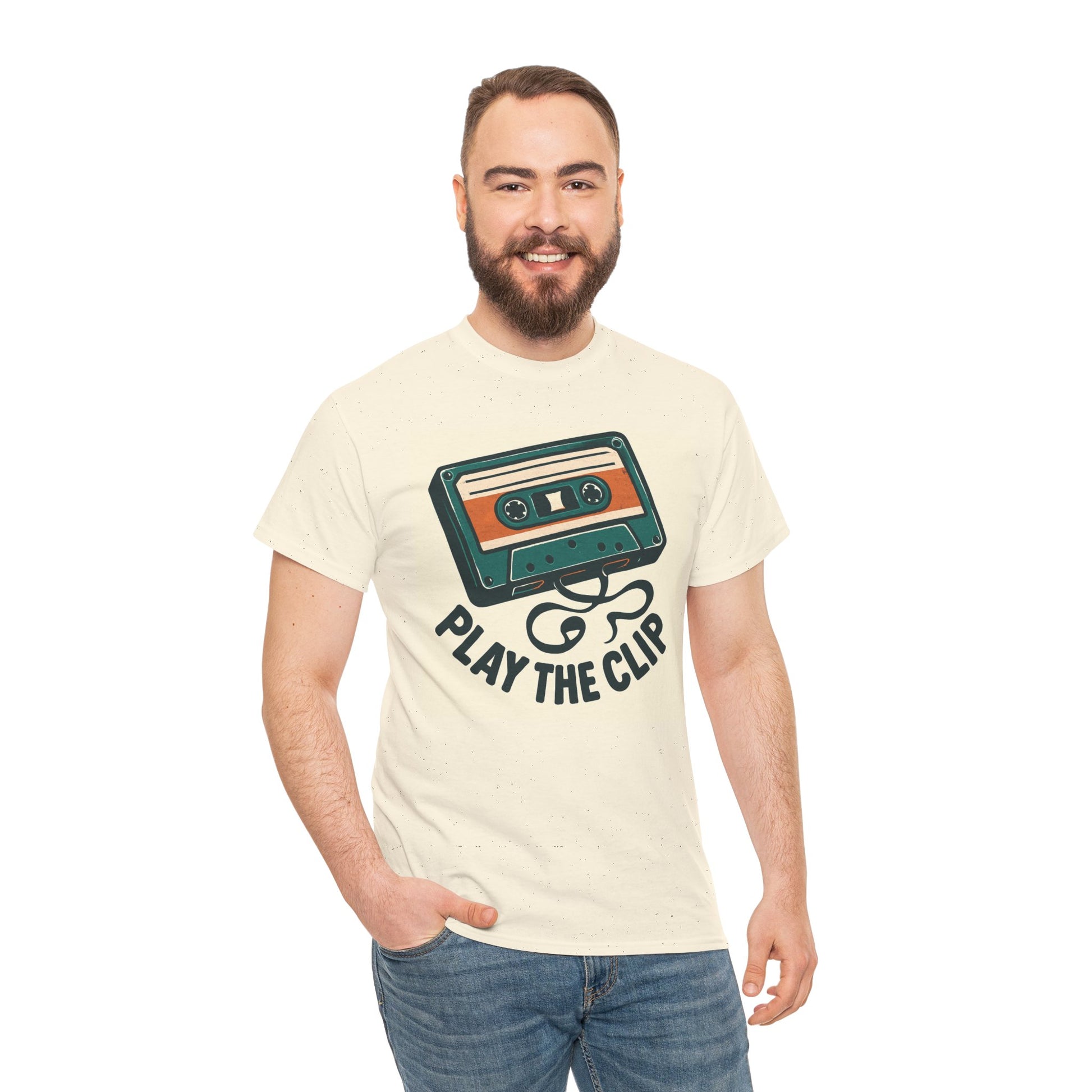 Cassette Tape 'Play the Clip' T-Shirt — Retro Music Tee Printify
