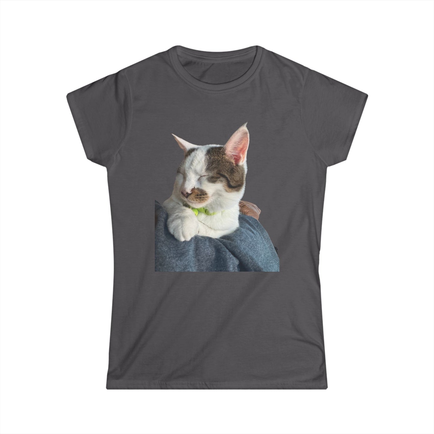 Cat Cuddle Tee — Cute Sleeping Kitten Graphic Women's T‑Shirt