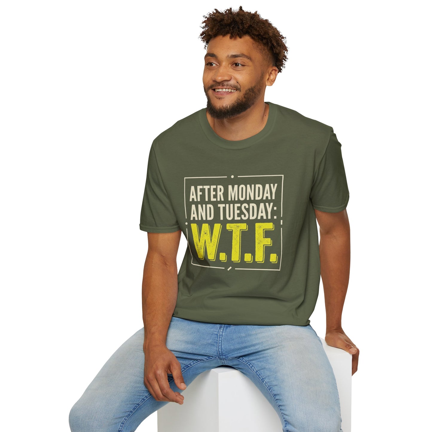 W.T.F. Funny Graphic T‑Shirt — "After Monday and Tuesday: W.T.F." Novelty Tee for Weekend Lovers
