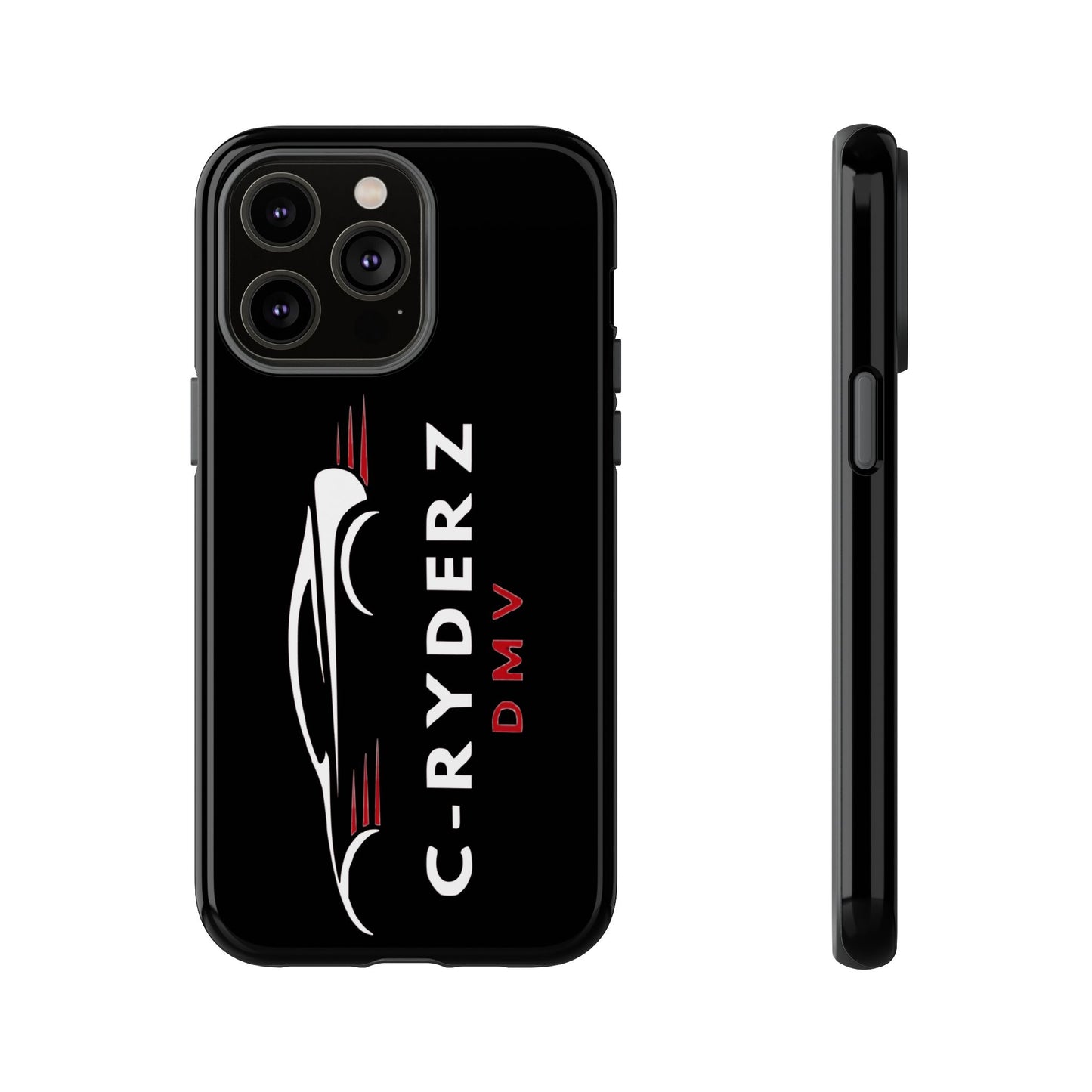 C-Ryderz DMV Black Slim Phone Case — Sporty Car Silhouette Protective Cover Printify