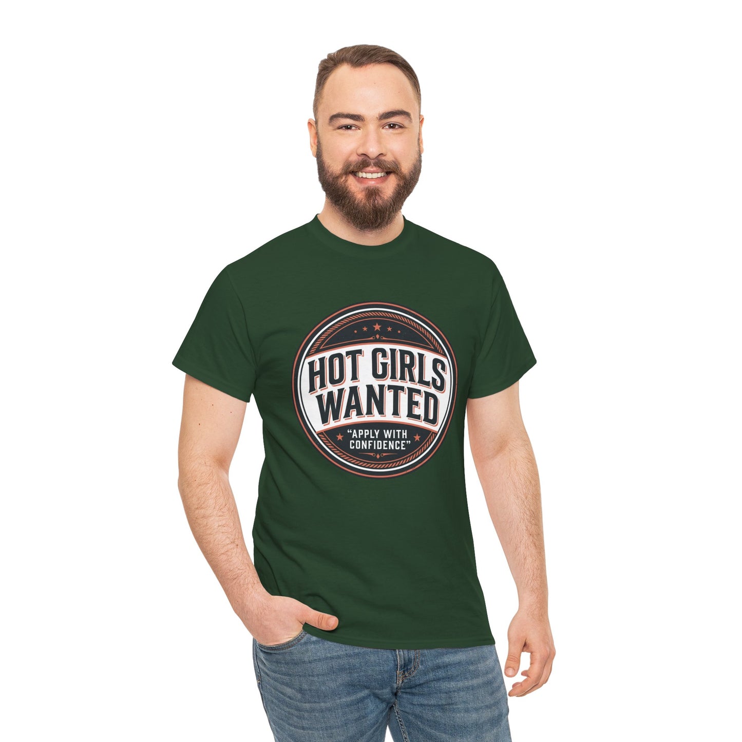 T-Shirt — "Hot Girls Wanted" Retro Badge Tee