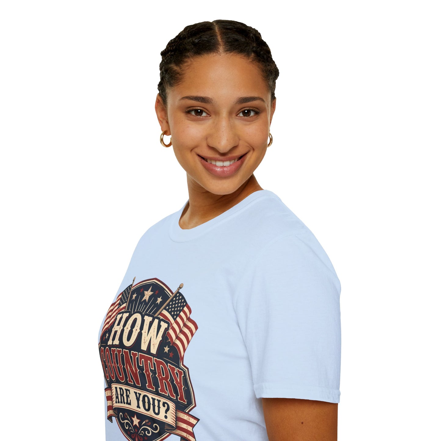 How Country Are You? T-Shirt — Vintage American Flag Country Graphic Tee