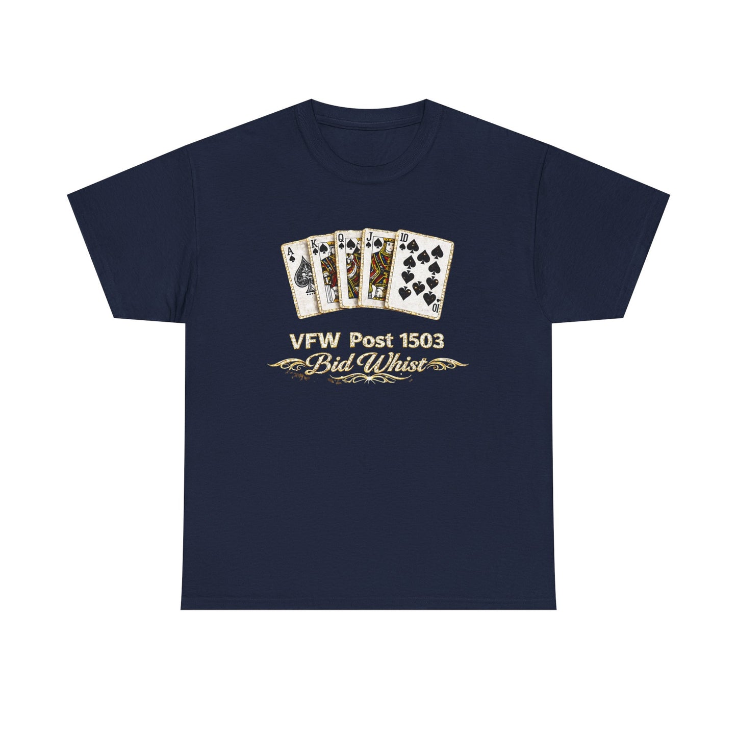 Veterans VFW Poker Night Tee – "VFW Post 1503" Playing Cards Design