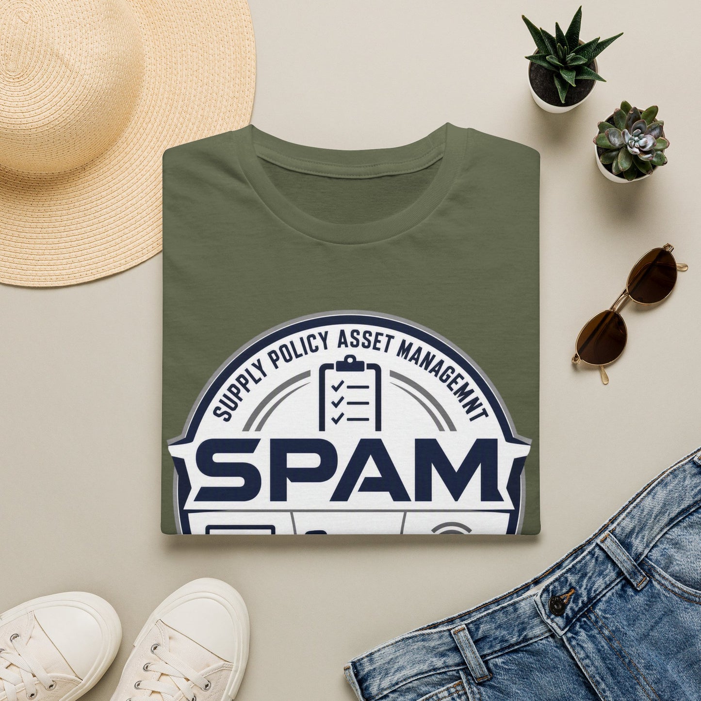 SPAM Supply Policy Asset Management T-Shirt — Logistics/ IT / Admin Graphic Tee