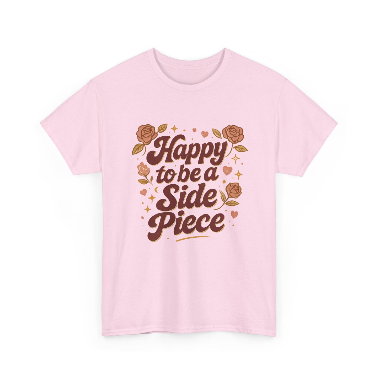 Happy to Be a Side Piece Tee — Retro Floral Statement T-Shirt