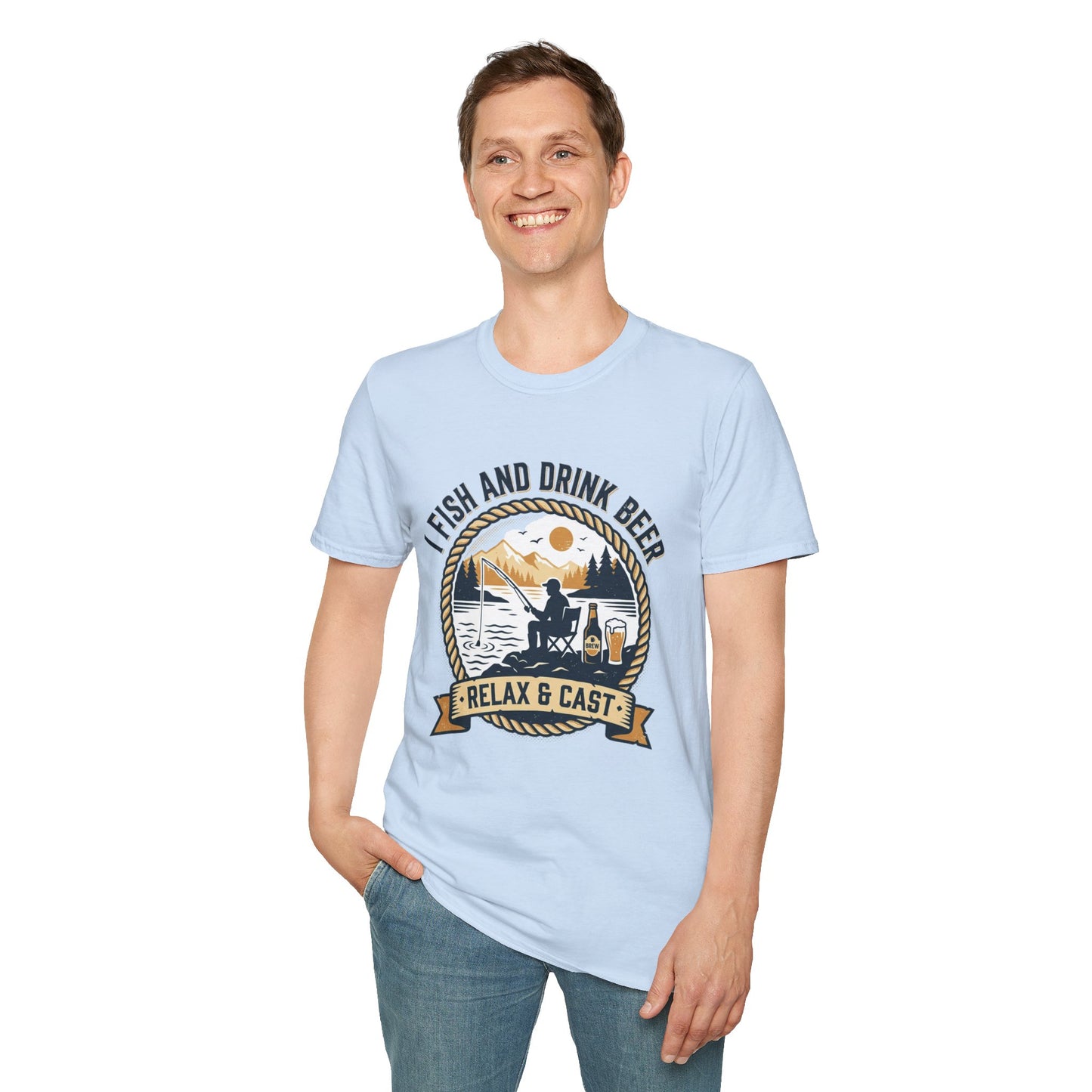 Fishing & Beer T-Shirt — "I Fish and Drink Beer" Relax & Cast Graphic Tee