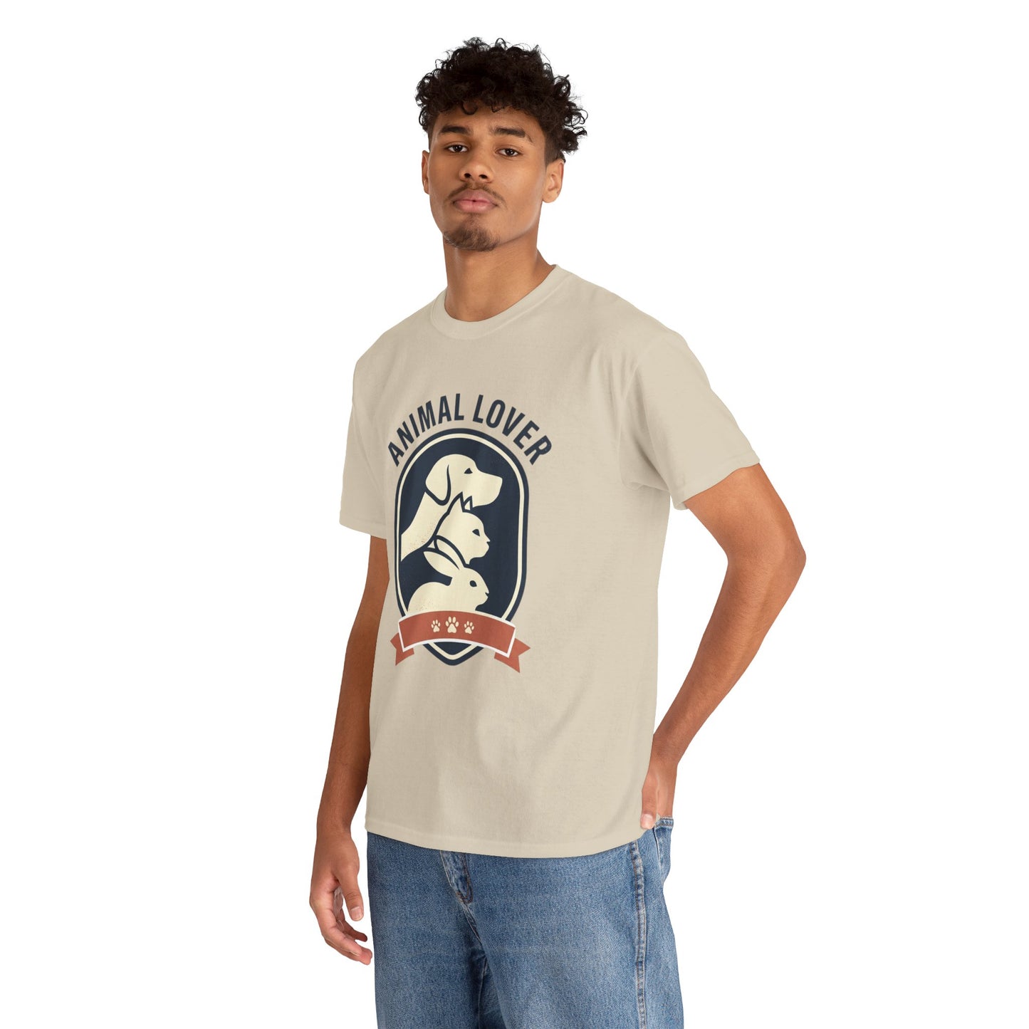 Animal Lover T-Shirt — Retro Pet Badge Tee (Dogs & Cats)