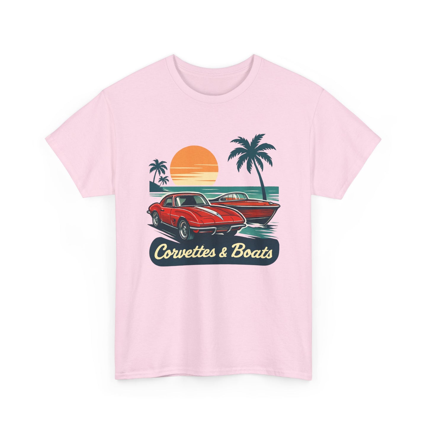 Corvettes & Boats Retro Sunset T‑Shirt