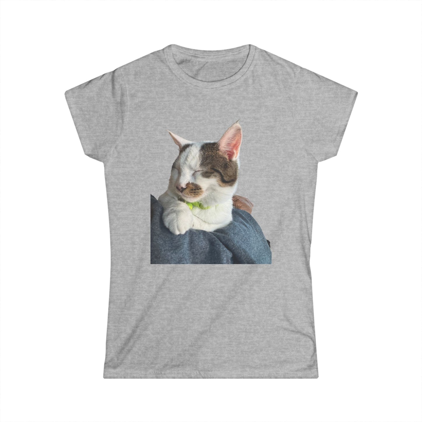 Cat Cuddle Tee — Cute Sleeping Kitten Graphic Women's T‑Shirt