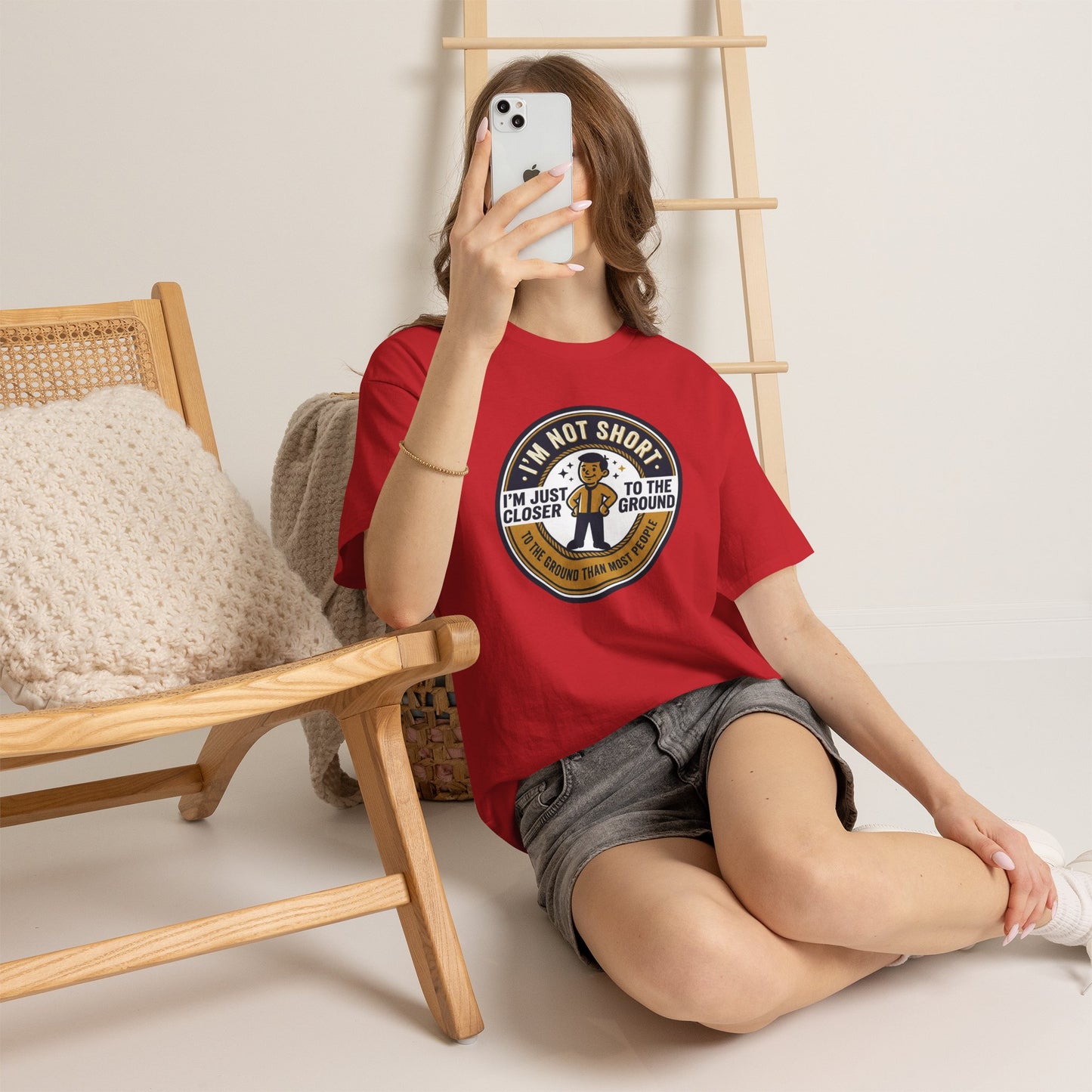 "I'm Not Short, I'm Just Closer to the Ground" Funny Short Height Graphic Tee