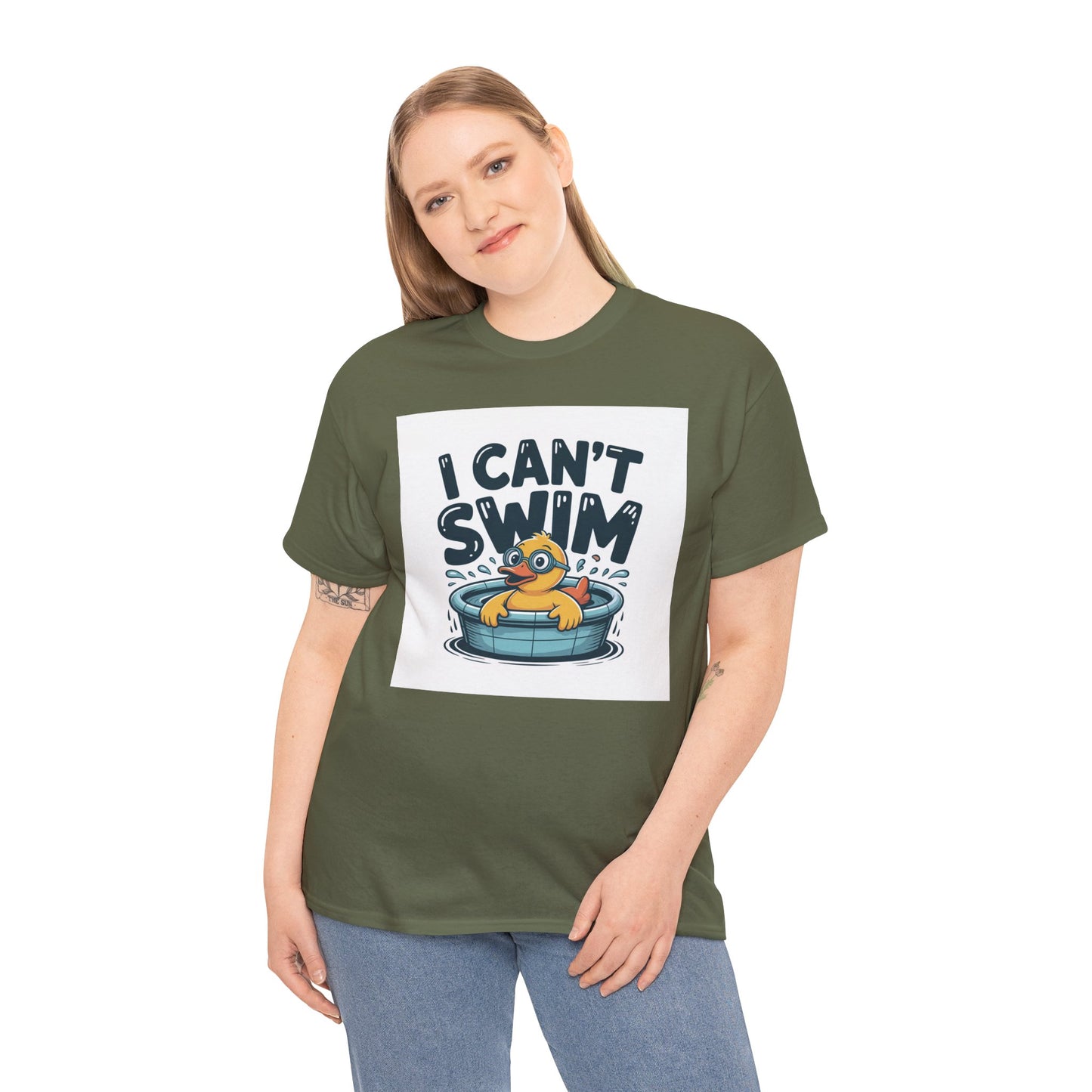 I Can't Swim Duck T-Shirt — Cute Funny Pool Float Graphic Tee
