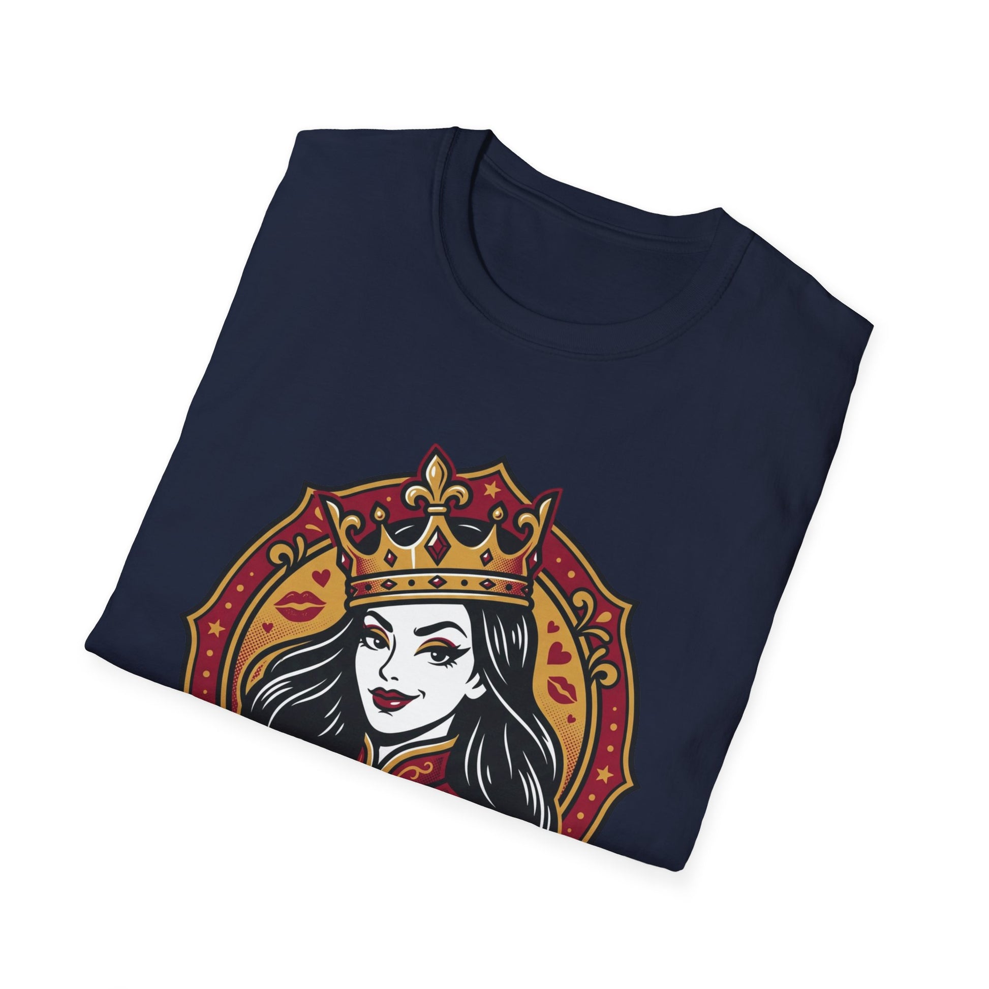 "Fellatio Queen" Retro Pinup Crown Graphic Tee Printify