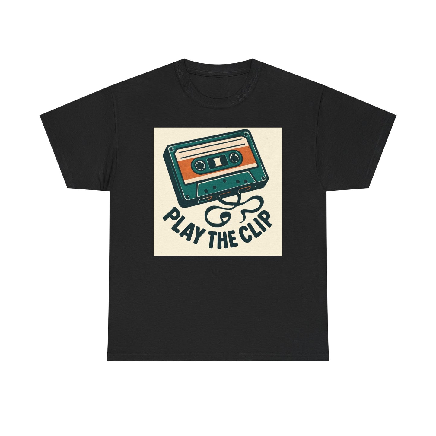 Cassette Tape 'Play the Clip' T-Shirt — Retro Music Tee Printify