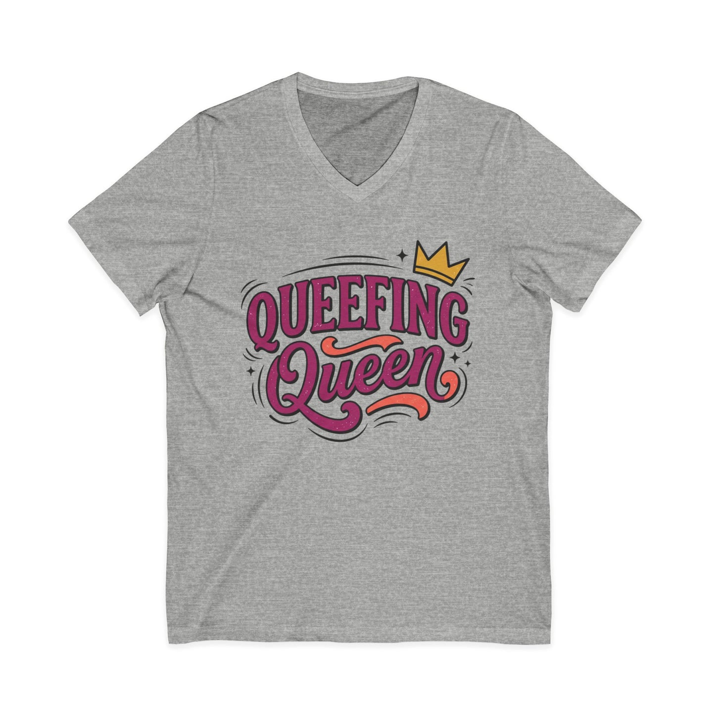 Queefing Queen V-Neck Tee Printify
