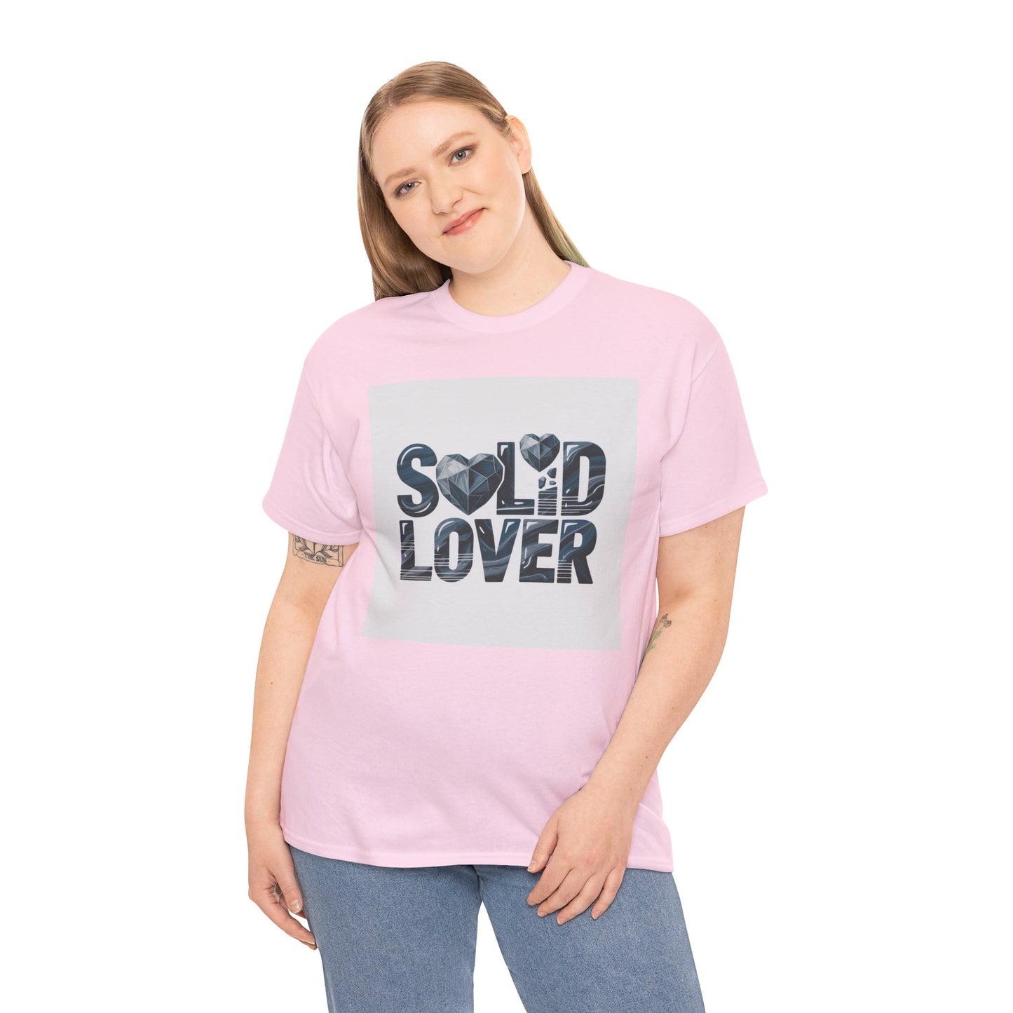 Solid Lover T‑Shirt — Bold Heart Typography Tee for Couples & Romance