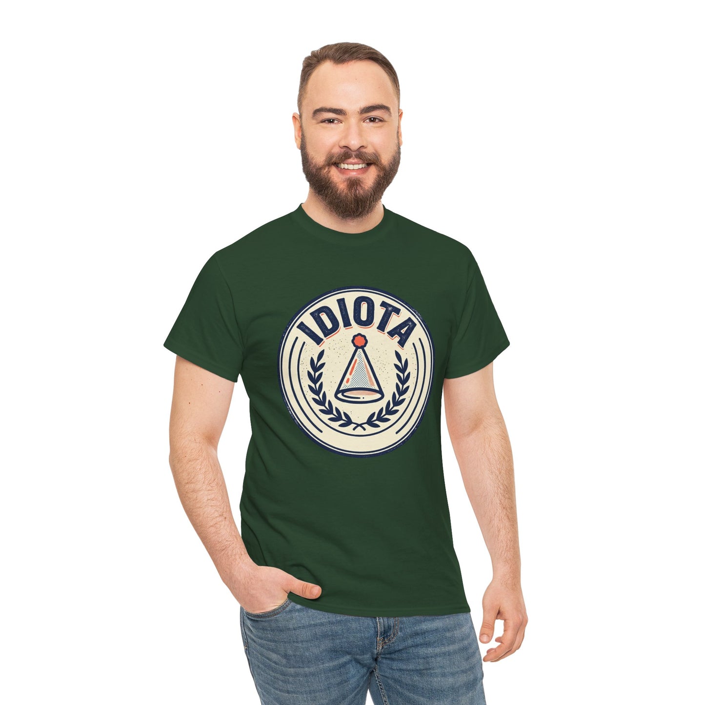 Idiota Crest T-Shirt — Vintage Emblem Graphic Tee