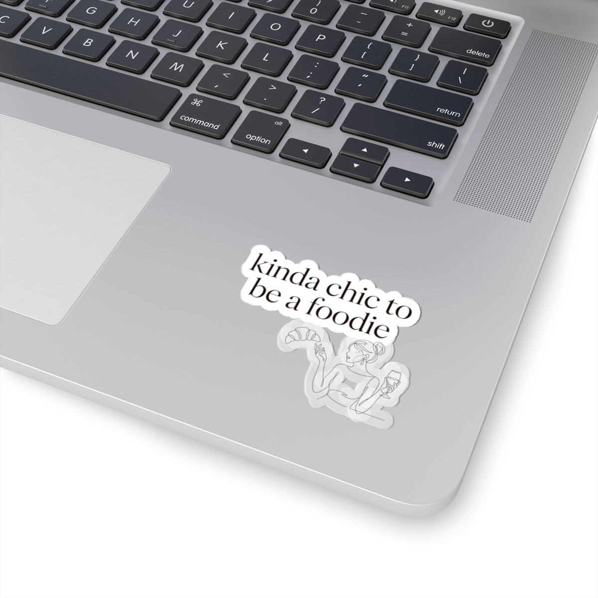 Kinda Chic to Be a Foodie Sticker | Minimal Line Art, Aesthetic Kitchen Laptop Decal