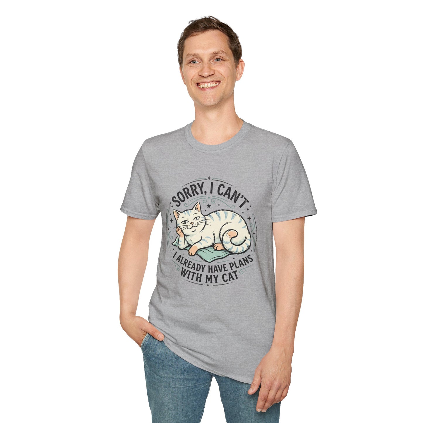 "Sorry, I Can’t — I Already Have Plans With My Cat" Cute Cat Graphic Tee