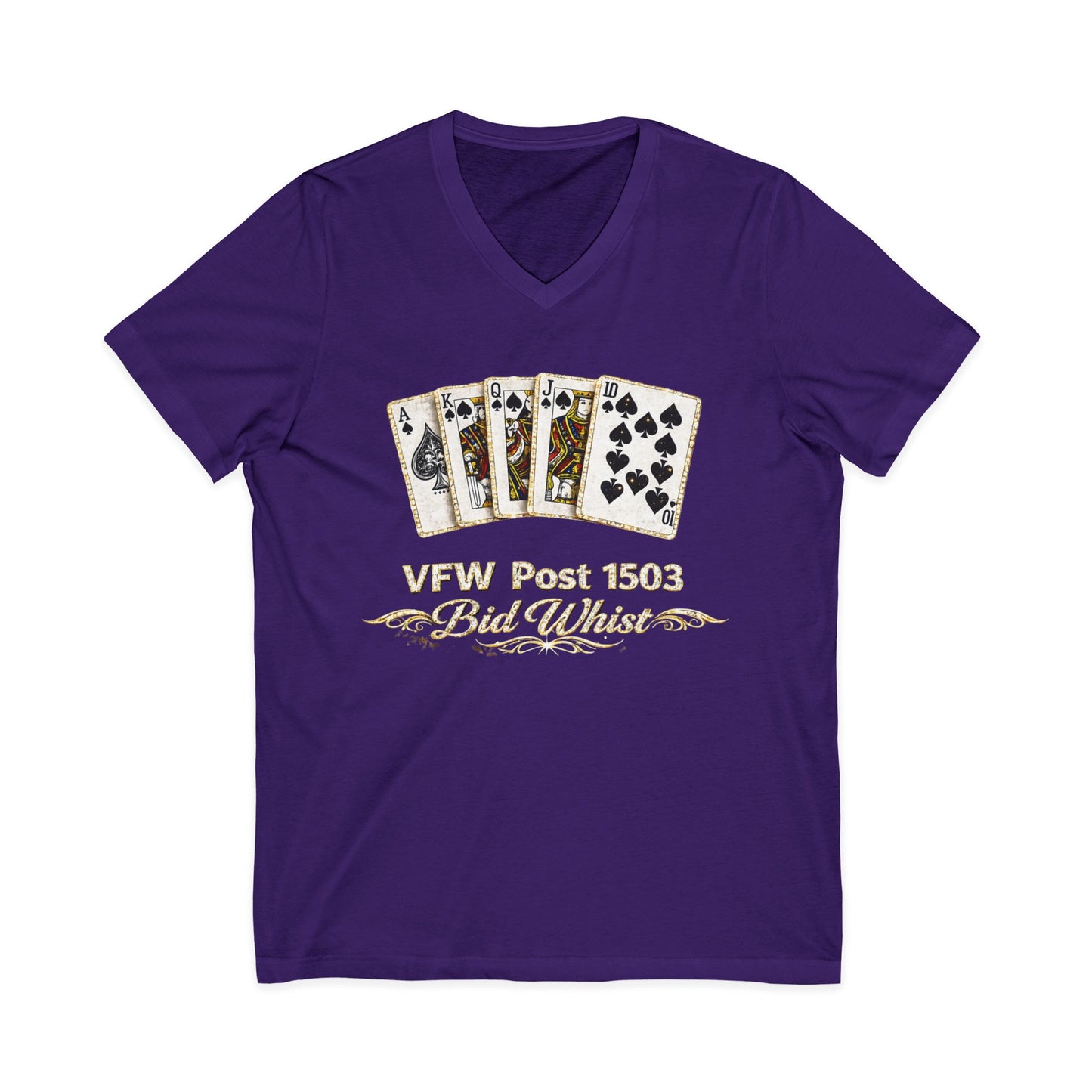 VFW Post 1106 'Bad Beats' Poker Card V-Neck Tee