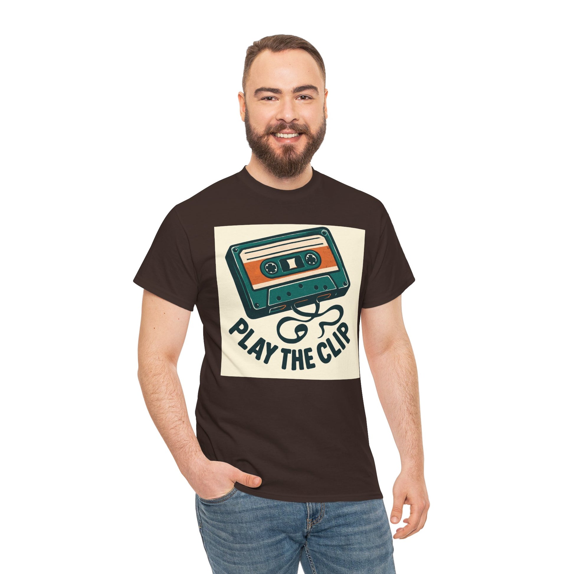 Cassette Tape 'Play the Clip' T-Shirt — Retro Music Tee Printify