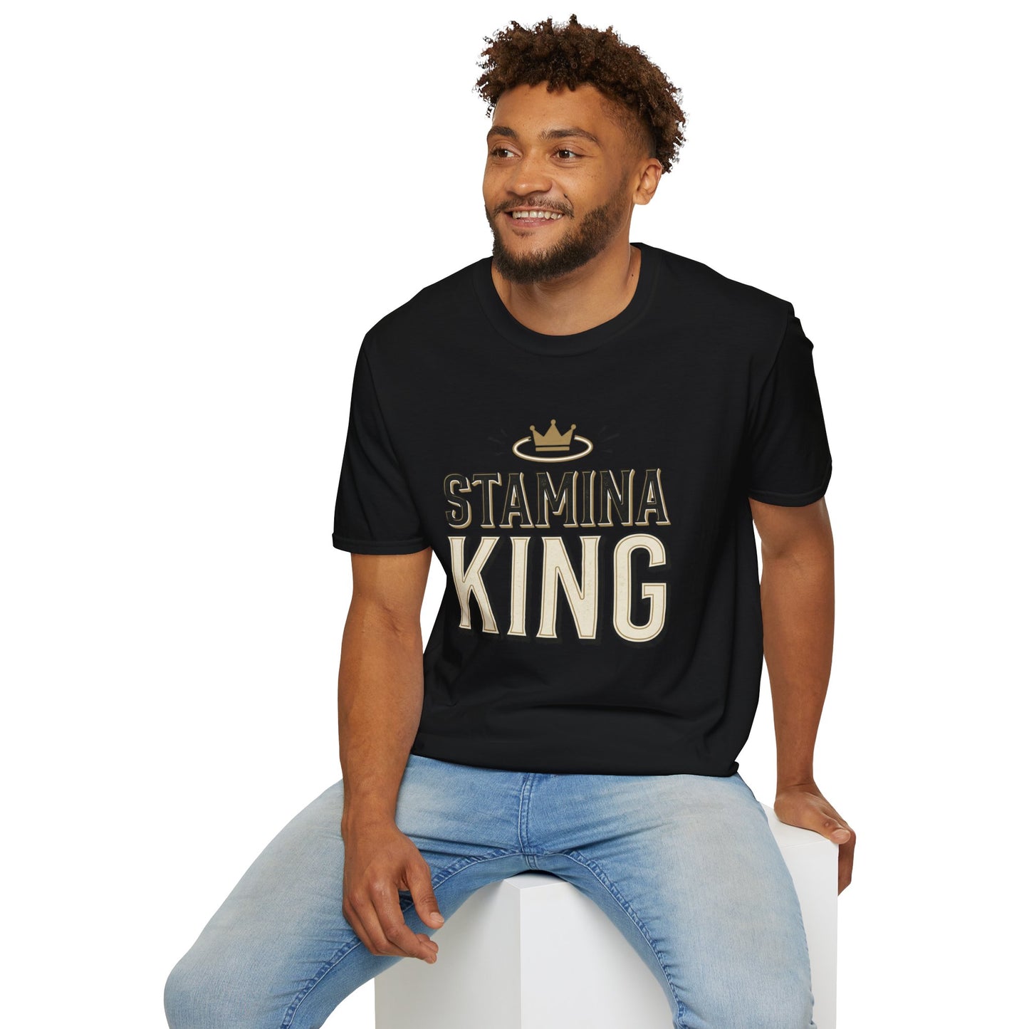 Stamina King T-Shirt — Bold Crown Fitness Tee for Workout Motivation
