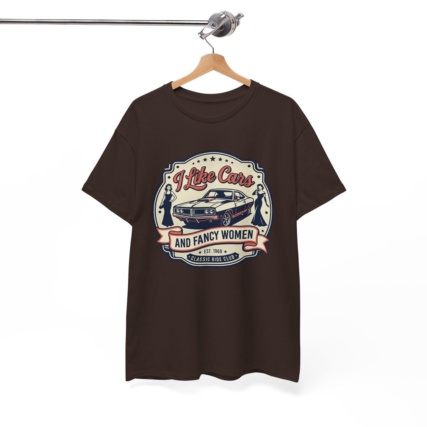 “I Like Cars and Fancy Women” Vintage Auto Graphic Shirt - Classic Car Tee