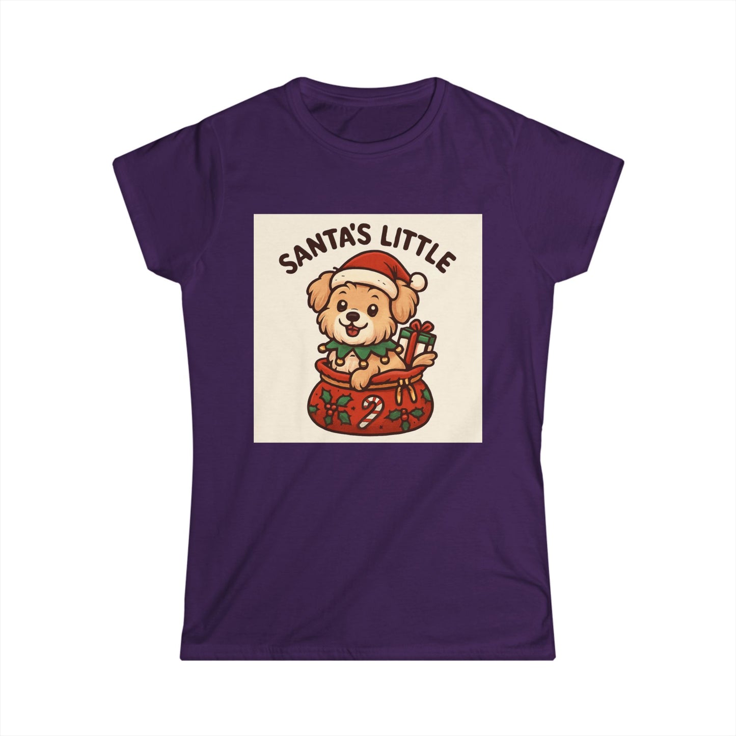 Santa's Little Puppy Tee — Cute Christmas Dog Holiday T‑Shirt for Women