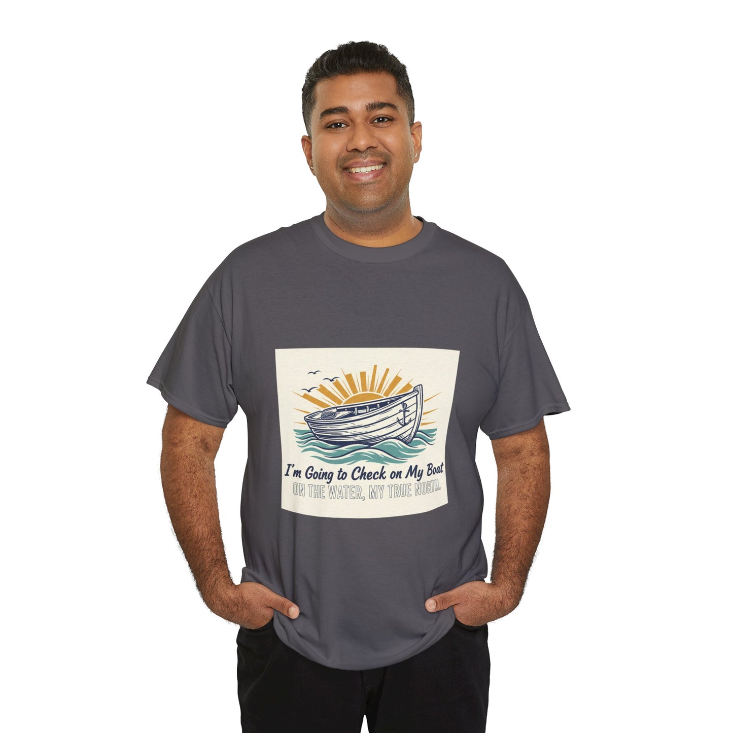 Boat T-Shirt — "I'm Going to Check on My Boat" Vintage Nautical Tee