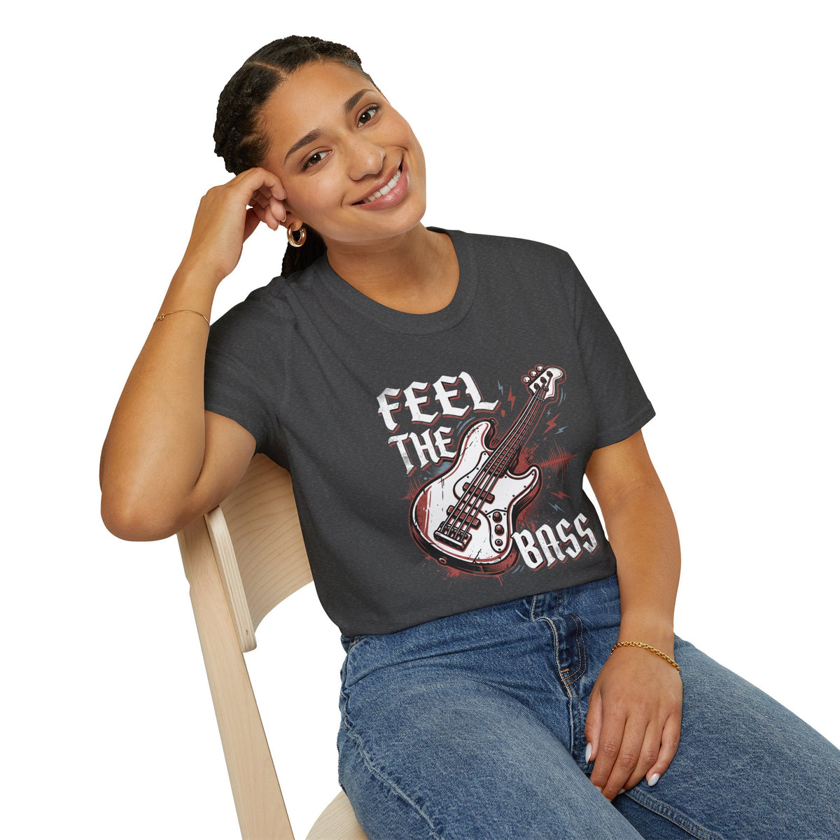 Bass Guitar Graphic T-Shirt — Rock Music Tee ("Bass Player")
