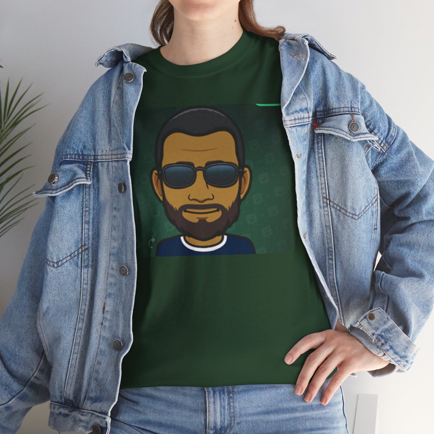 Bitmoji Portrait Tee — Cool Sunglasses Avatar Graphic T-Shirt Printify