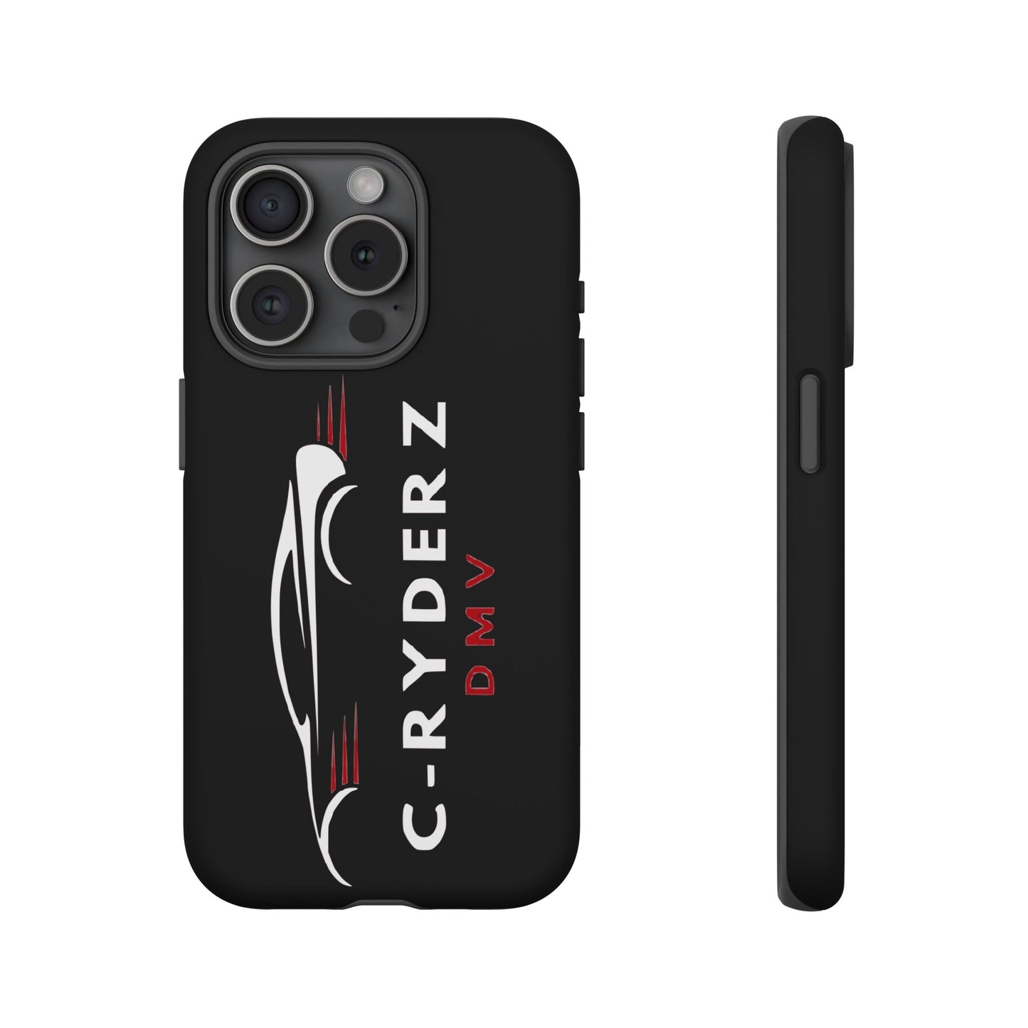 C-Ryderz DMV Black Slim Phone Case — Sporty Car Silhouette Protective Cover Printify