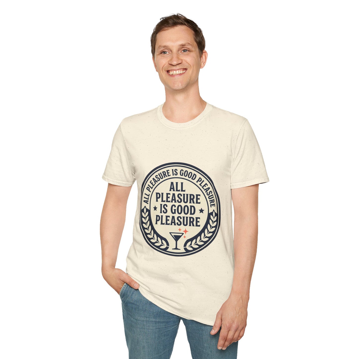 "All Pleasure Is Good Pleasure" Vintage Badge Tee