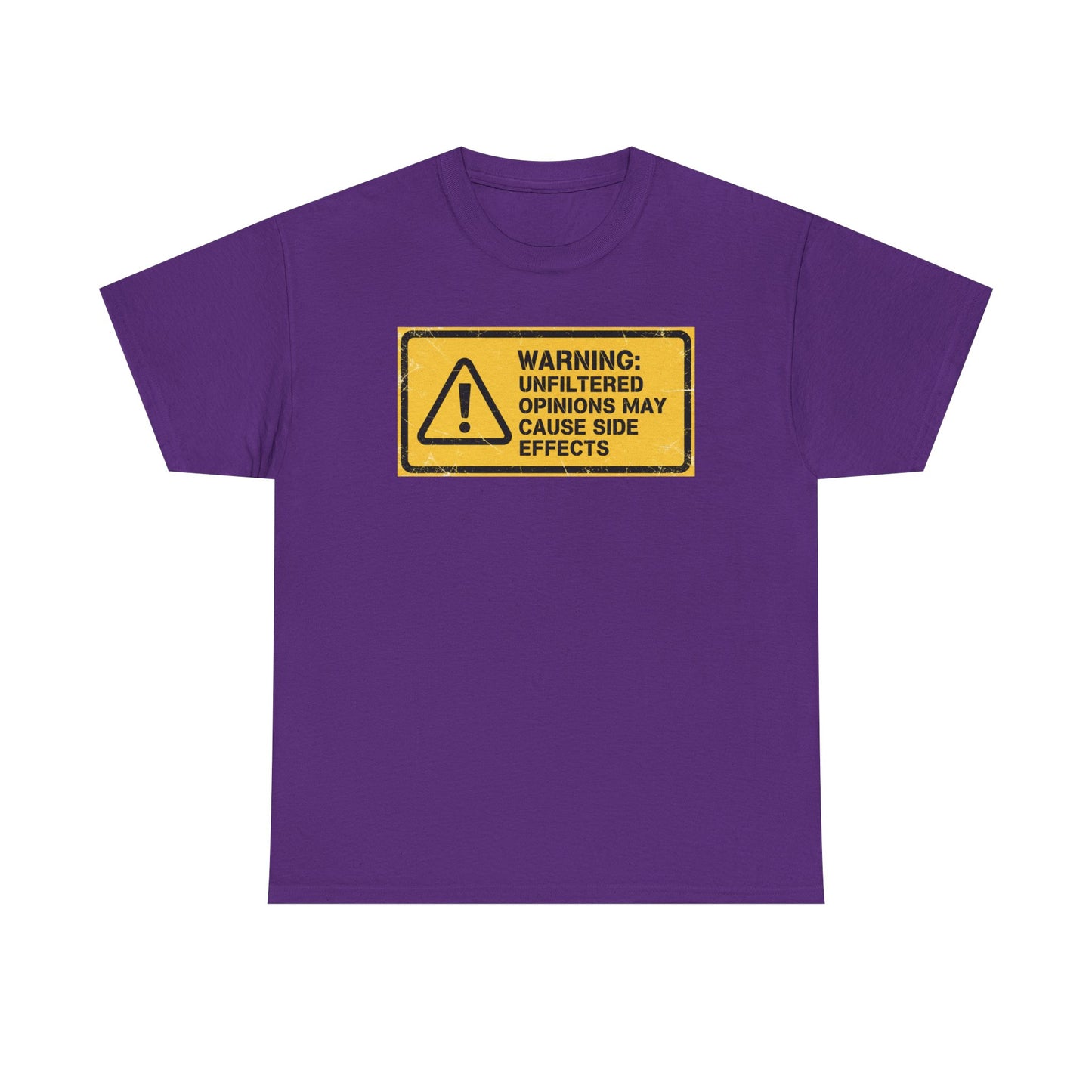 T-Shirt — "Warning: Unfiltered Opinions May Cause Side Effects" Graphic Tee