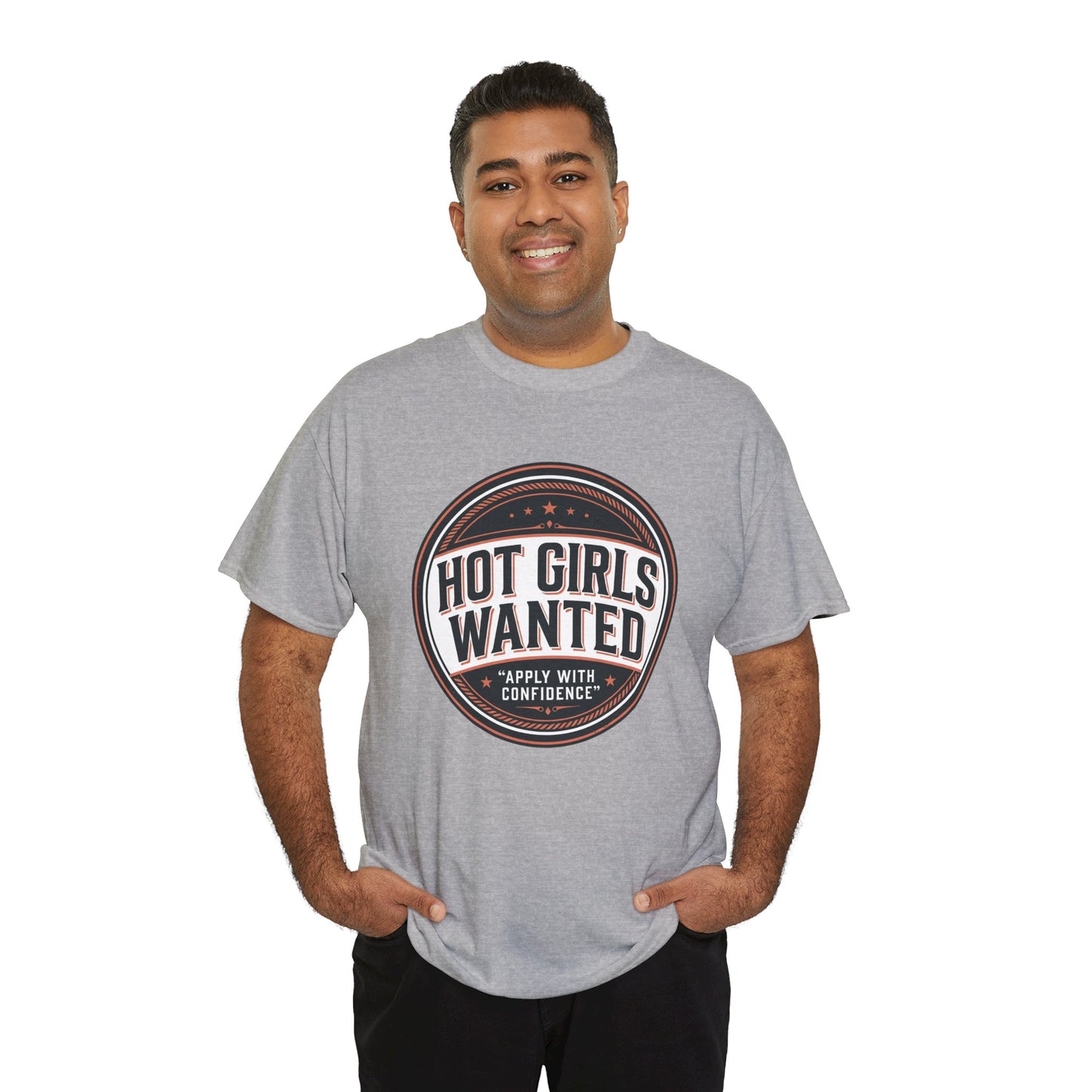 T-Shirt — "Hot Girls Wanted" Retro Badge Tee