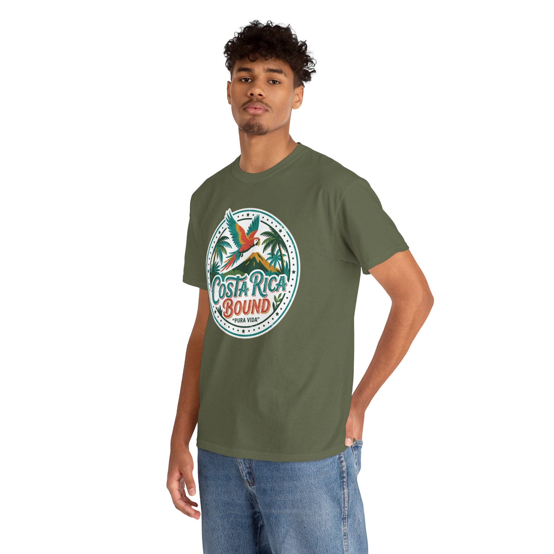 Costa Rica Bound T-Shirt — Tropical Parrot Travel Tee Printify