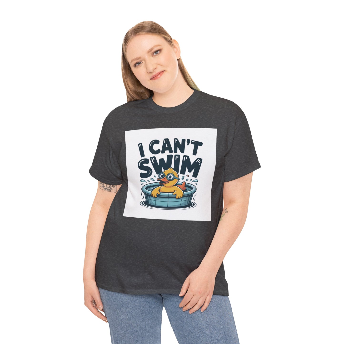 I Can't Swim Duck T-Shirt — Cute Funny Pool Float Graphic Tee