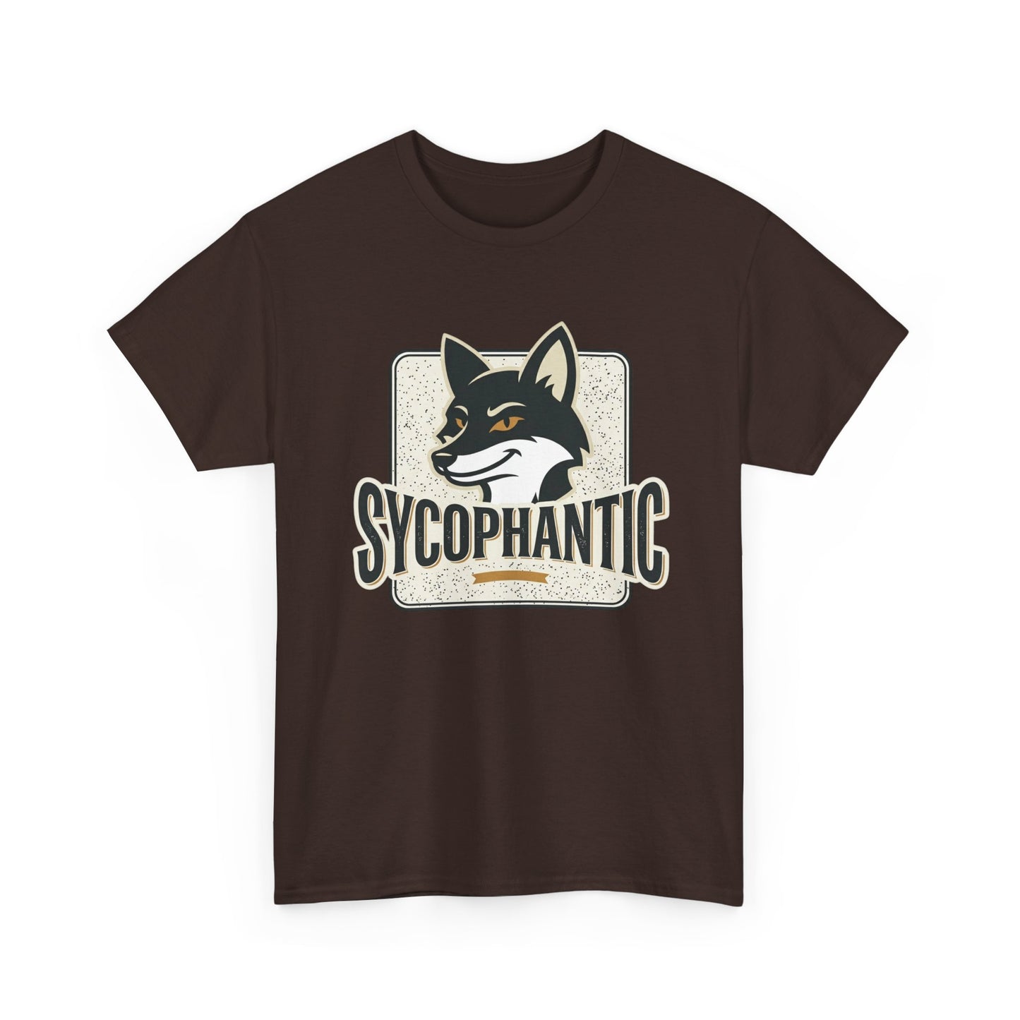 Sycophantic Fox Graphic Tee — Retro Animal Logo T-Shirt