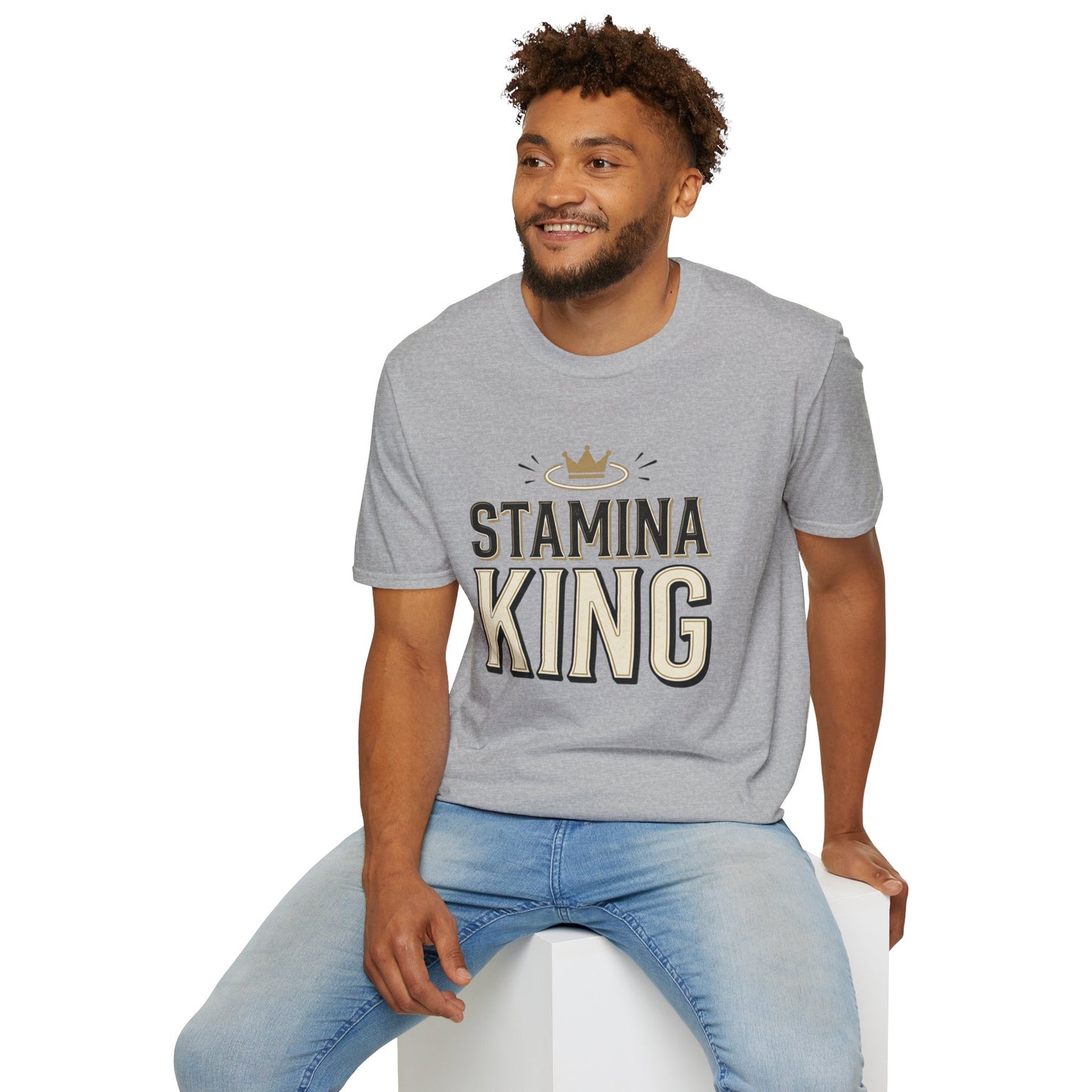 Stamina King T-Shirt — Bold Crown Fitness Tee for Workout Motivation