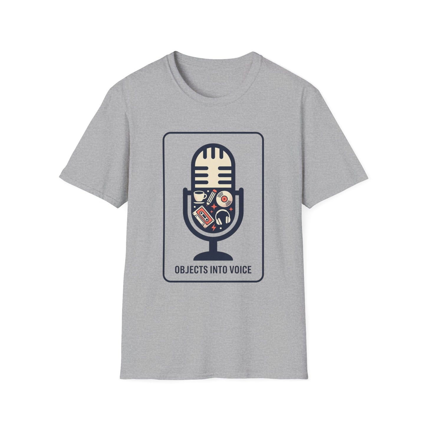 Microphone Graphic T-Shirt — “Objects Into Voice” Podcast Tee