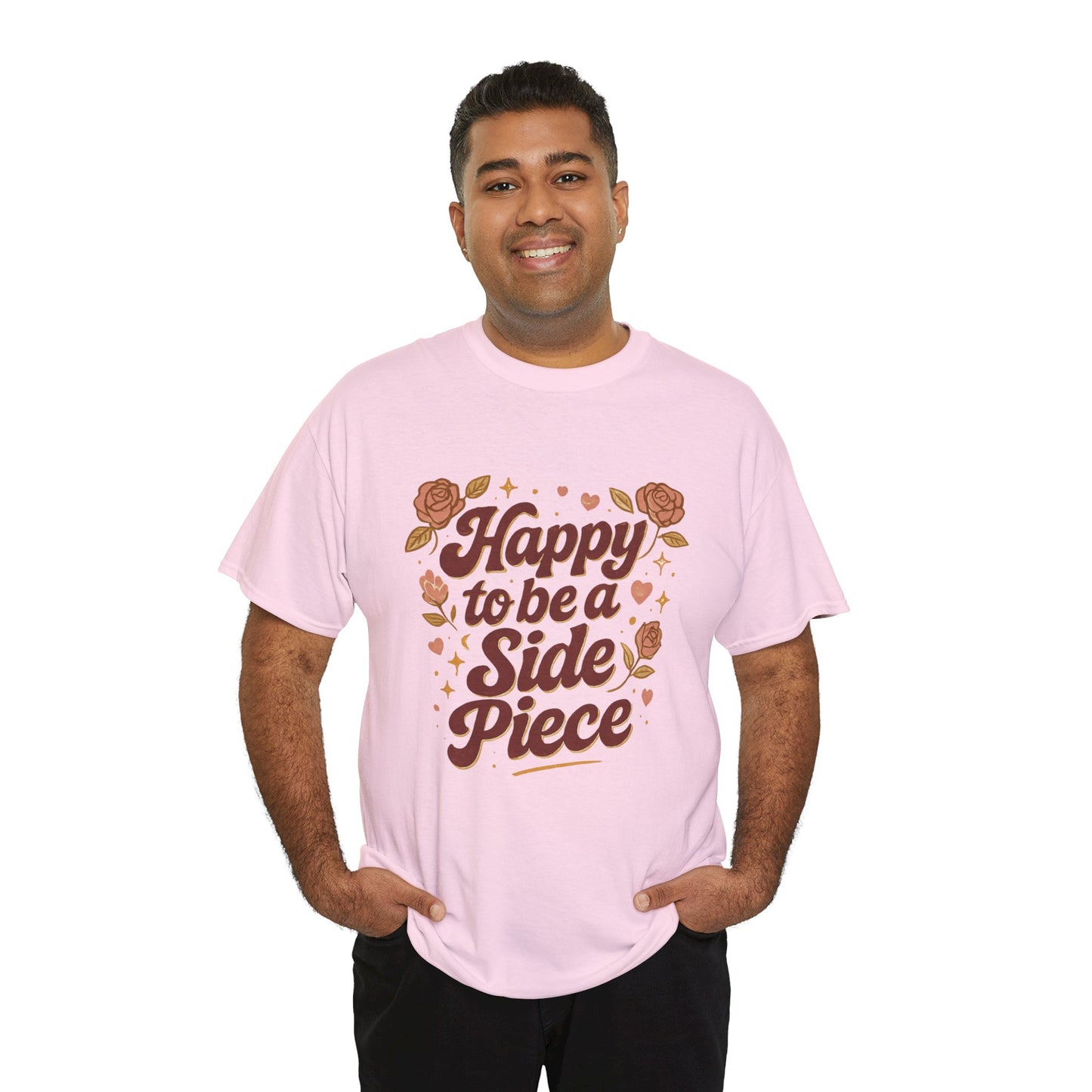 Happy to Be a Side Piece Tee — Retro Floral Statement T-Shirt