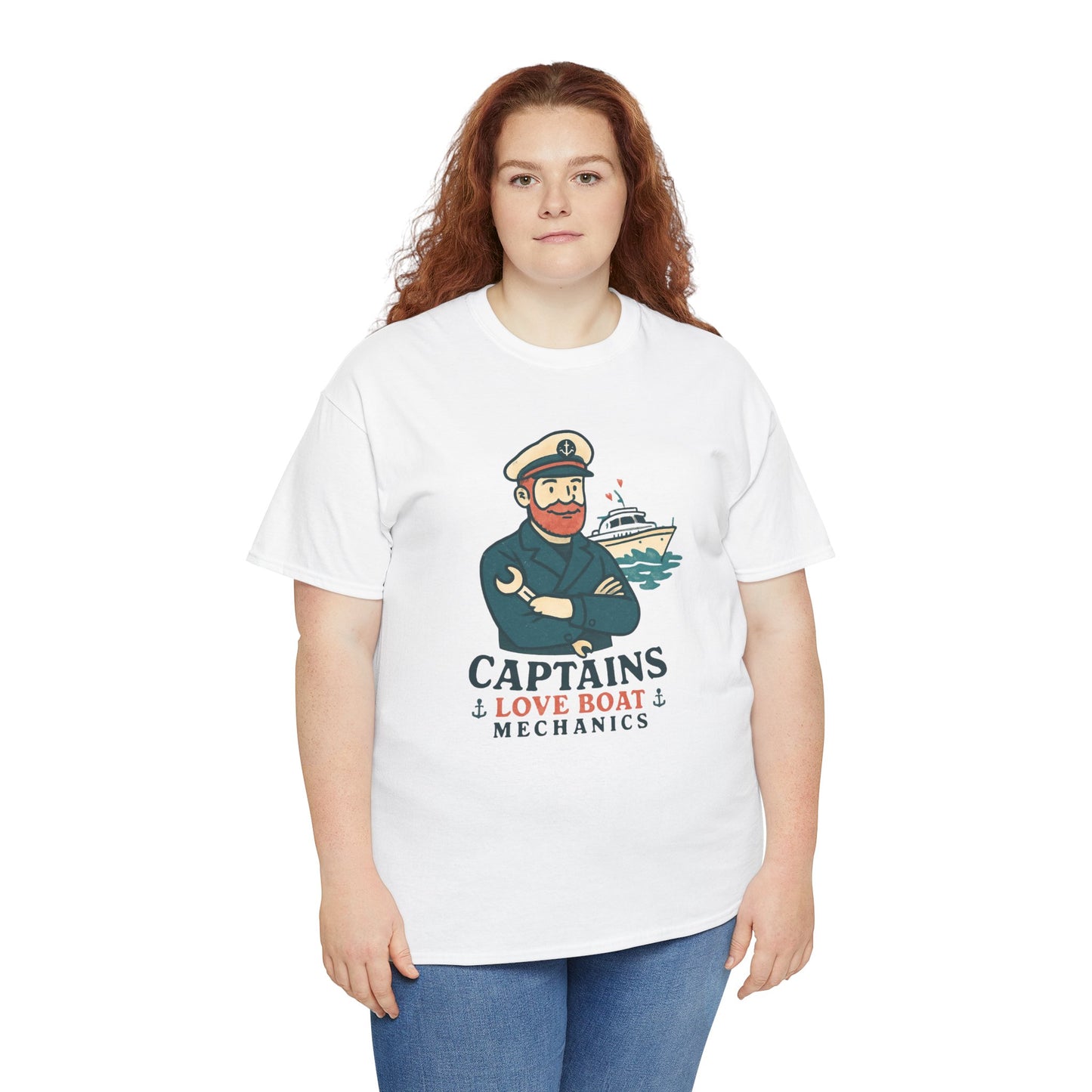 Captain Mechanics T‑Shirt — "Captains Love Boat Mechanics" Nautical Crew Tee