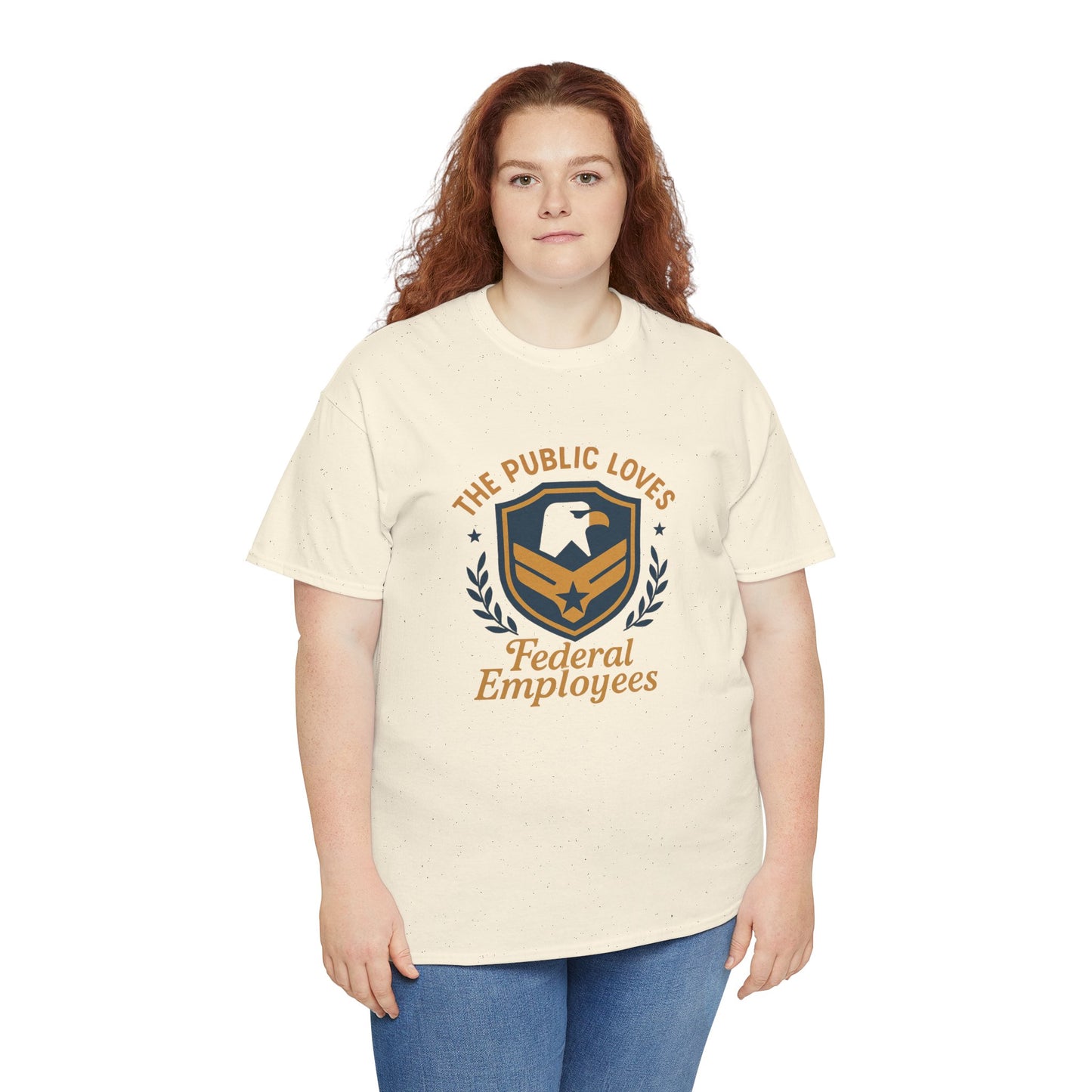 Federal Employees Tee – “The Public Loves Federal Employees” Patriotic Badge Shirt