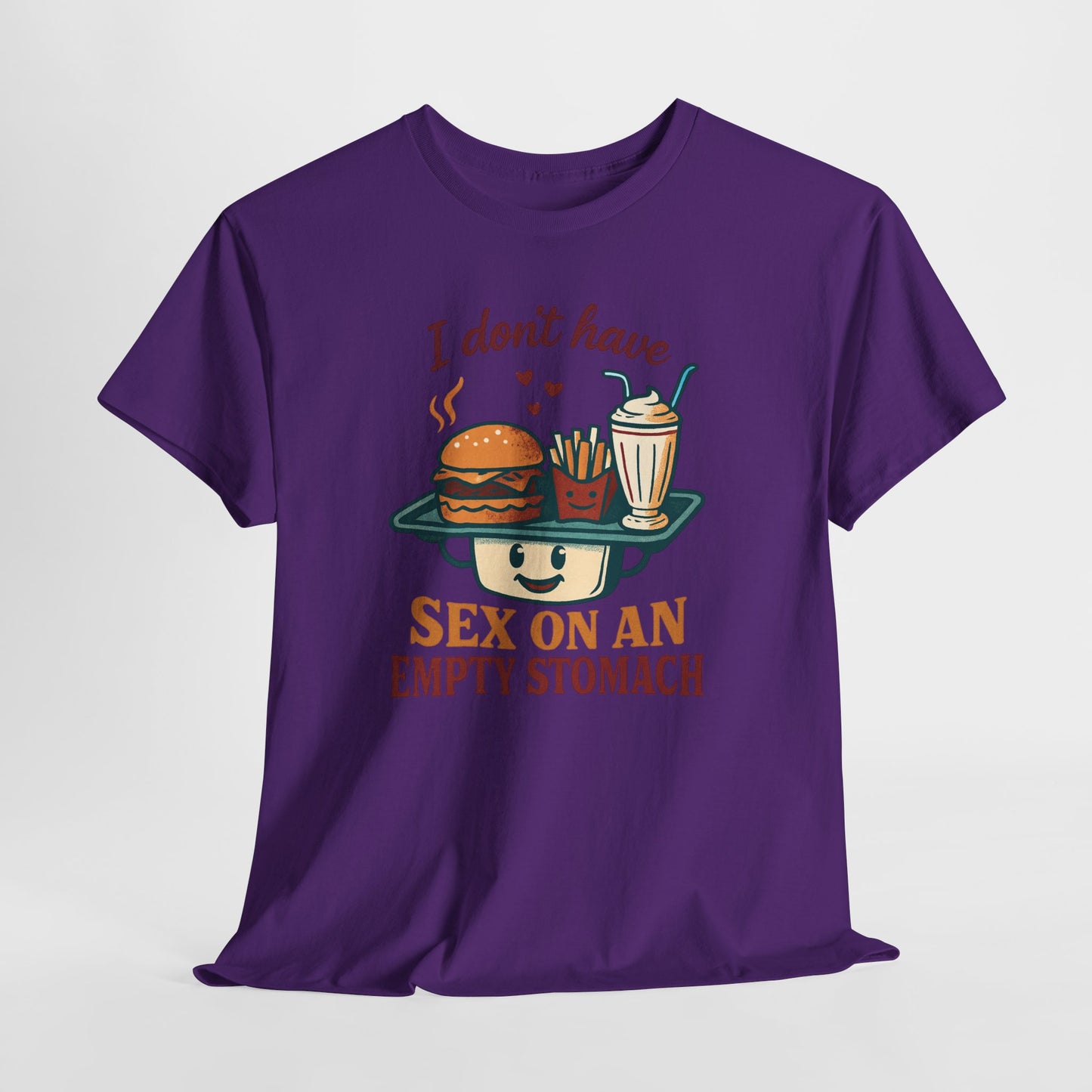 "I Don't Have Sex on an Empty Stomach" Burger & Milkshake Funny T-Shirt