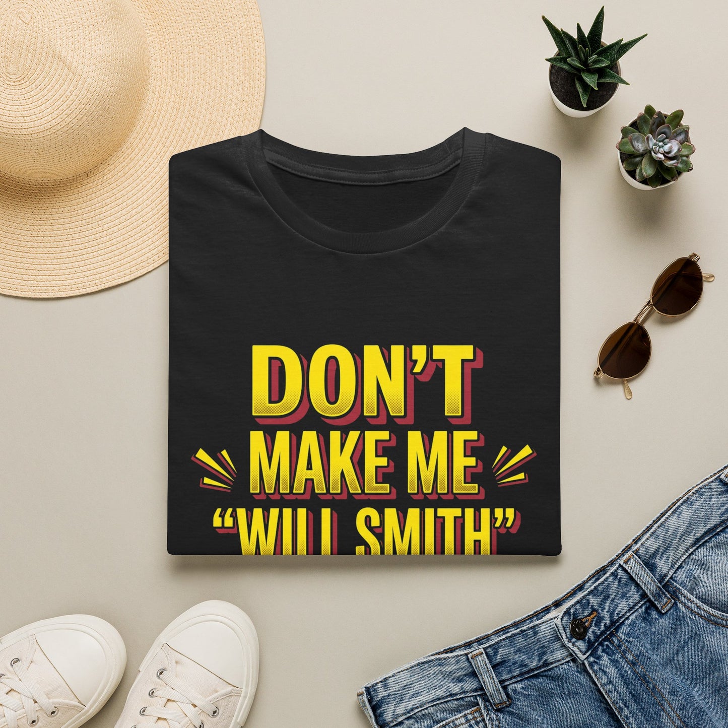 Don't Make Me "Will Smith" T-Shirt — Bold Yellow Graphic Tee