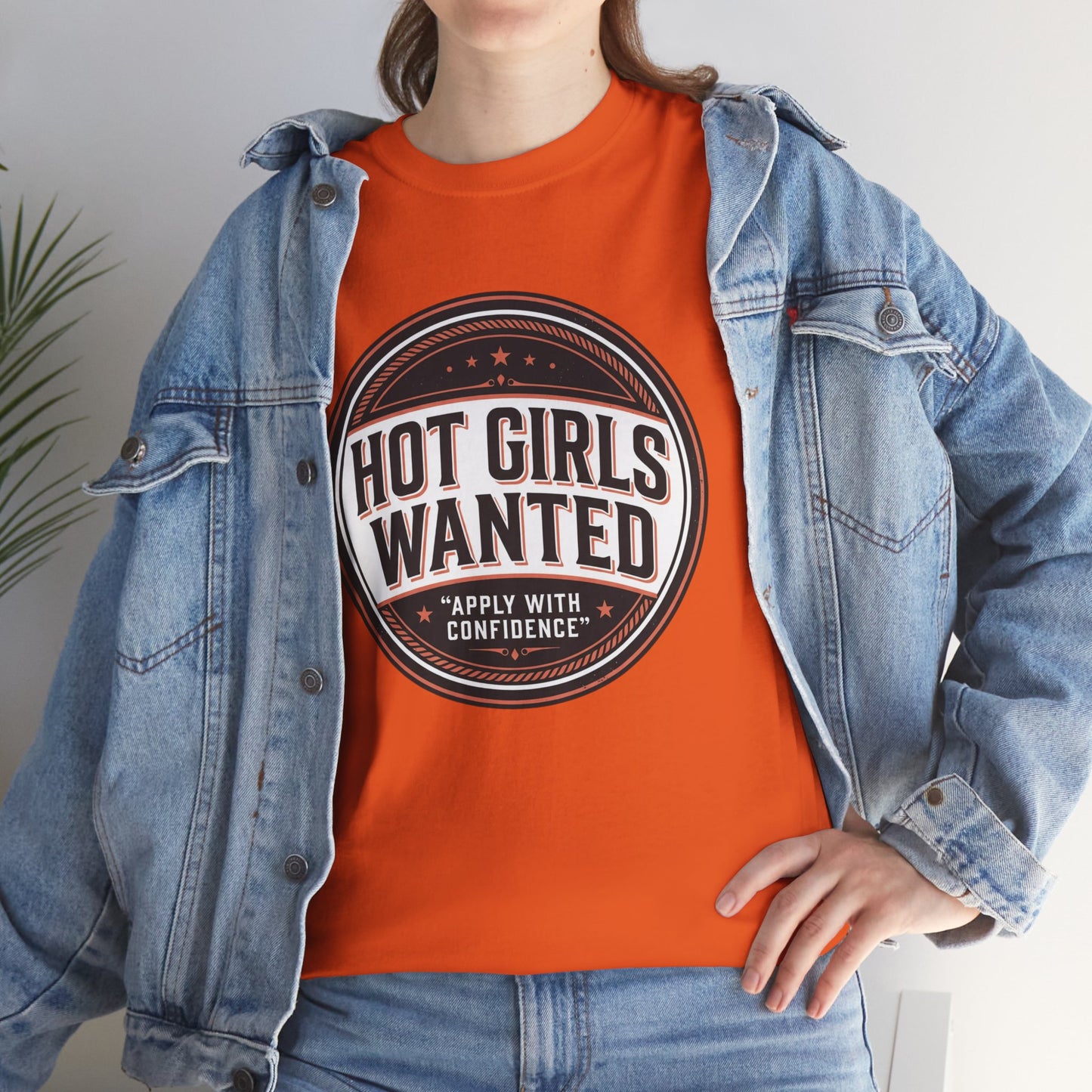 T-Shirt — "Hot Girls Wanted" Retro Badge Tee