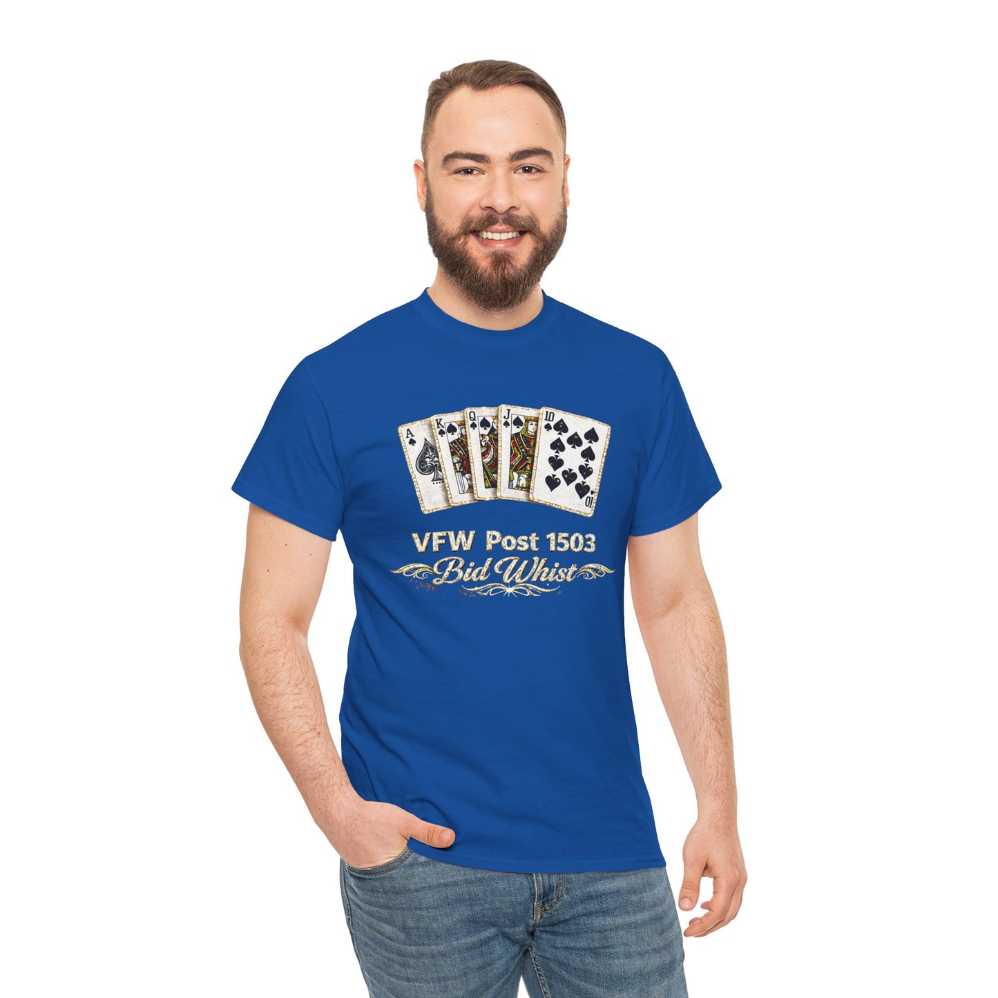 Veterans VFW Poker Night Tee – "VFW Post 1503" Playing Cards Design