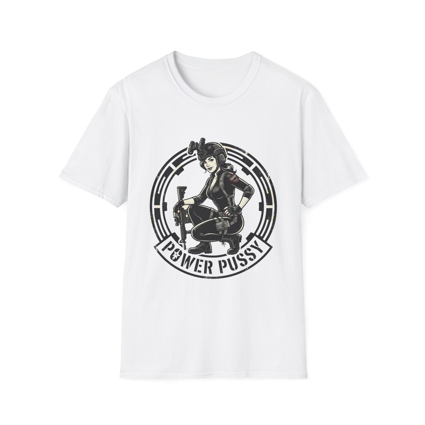 Power Pussy Graphic T-Shirt — Retro Pinup Catwoman Style Tee