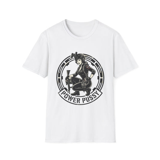 Power Pussy Graphic T-Shirt — Retro Pinup Catwoman Style Tee